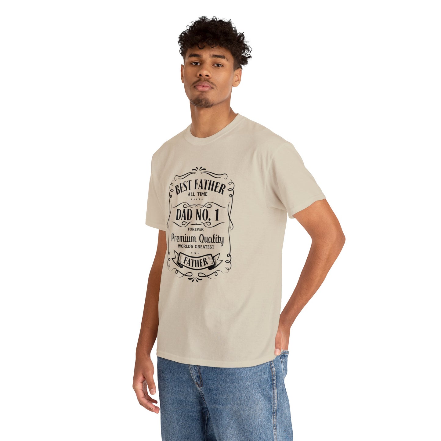 Best Father NO.1 whiskey label design Unisex Heavy Cotton Tee