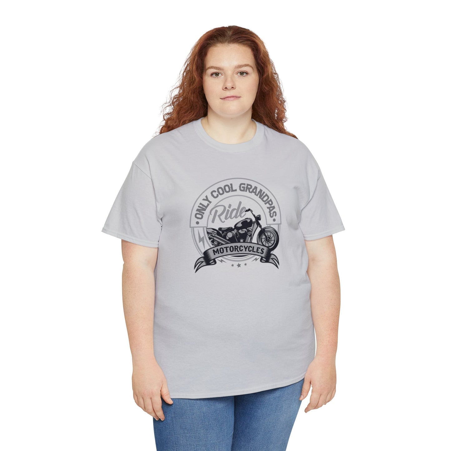 Only Cool Grandpas Ride Motorcycles Unisex Heavy Cotton Tee