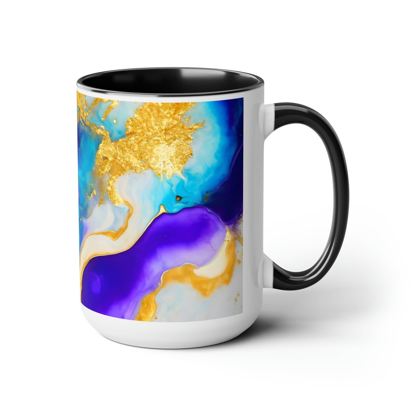 Blue Marble Two-Tone Coffee Mugs, 15oz