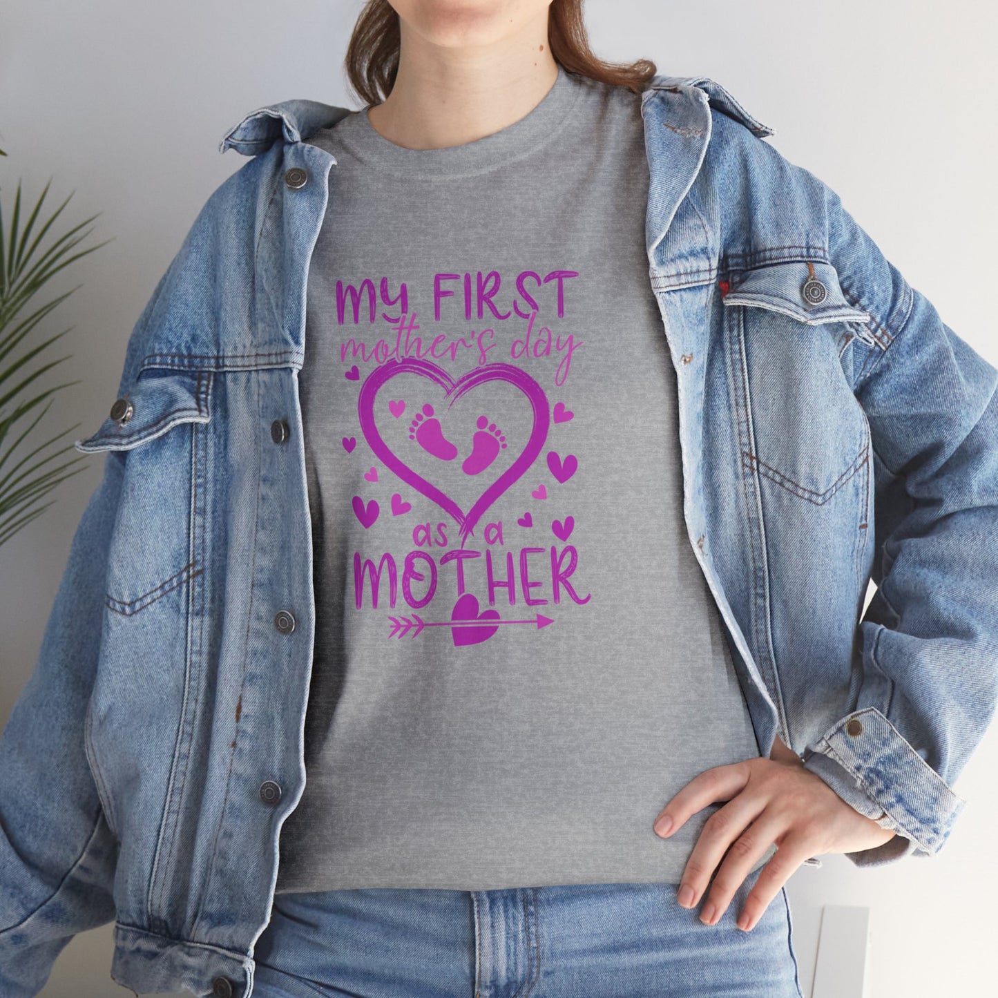 My 1st Mothers Day as a Mom Pink Unisex Heavy Cotton Tee