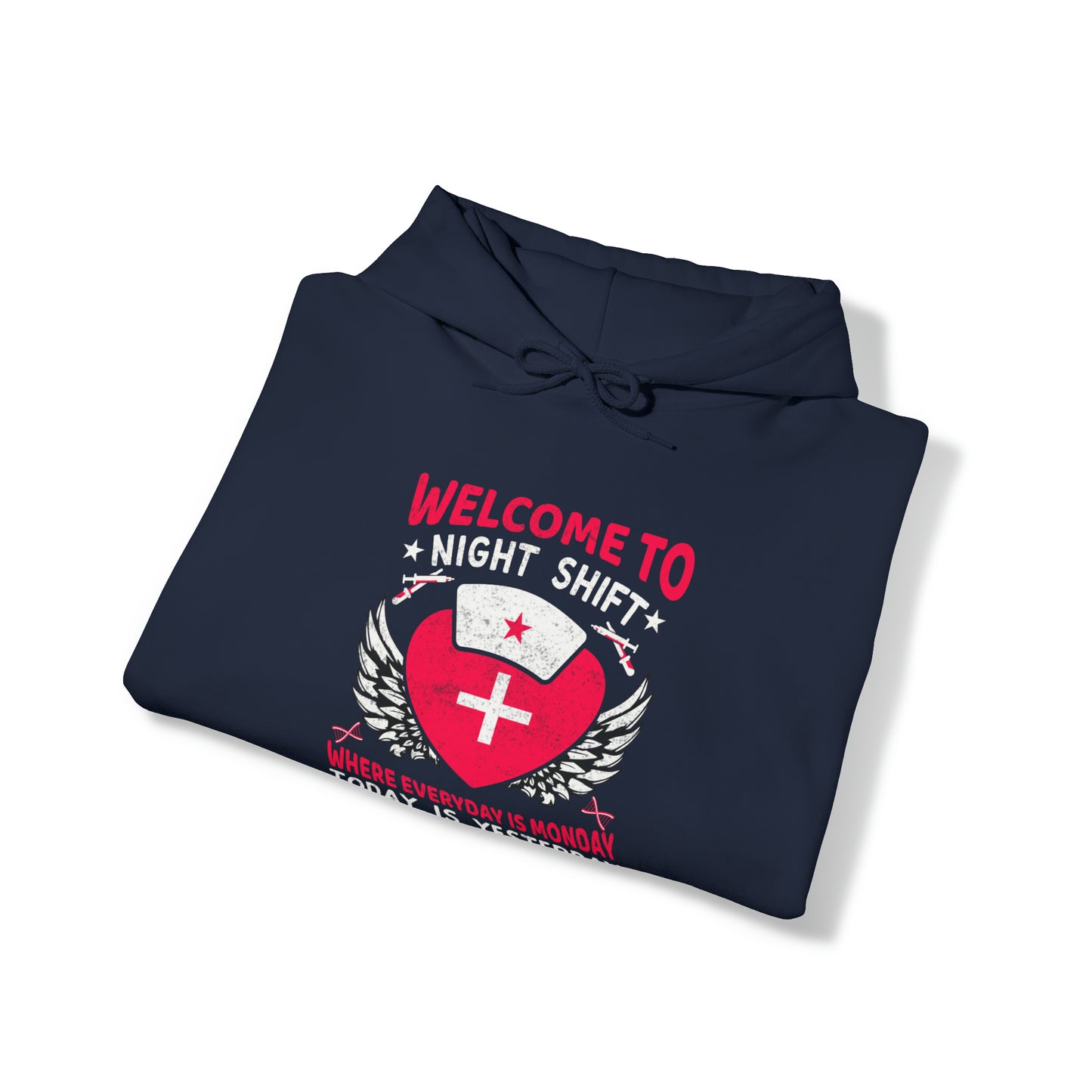 Welcome to the Nightshift Nurse Unisex Heavy Blend™ Hooded Sweatshirt
