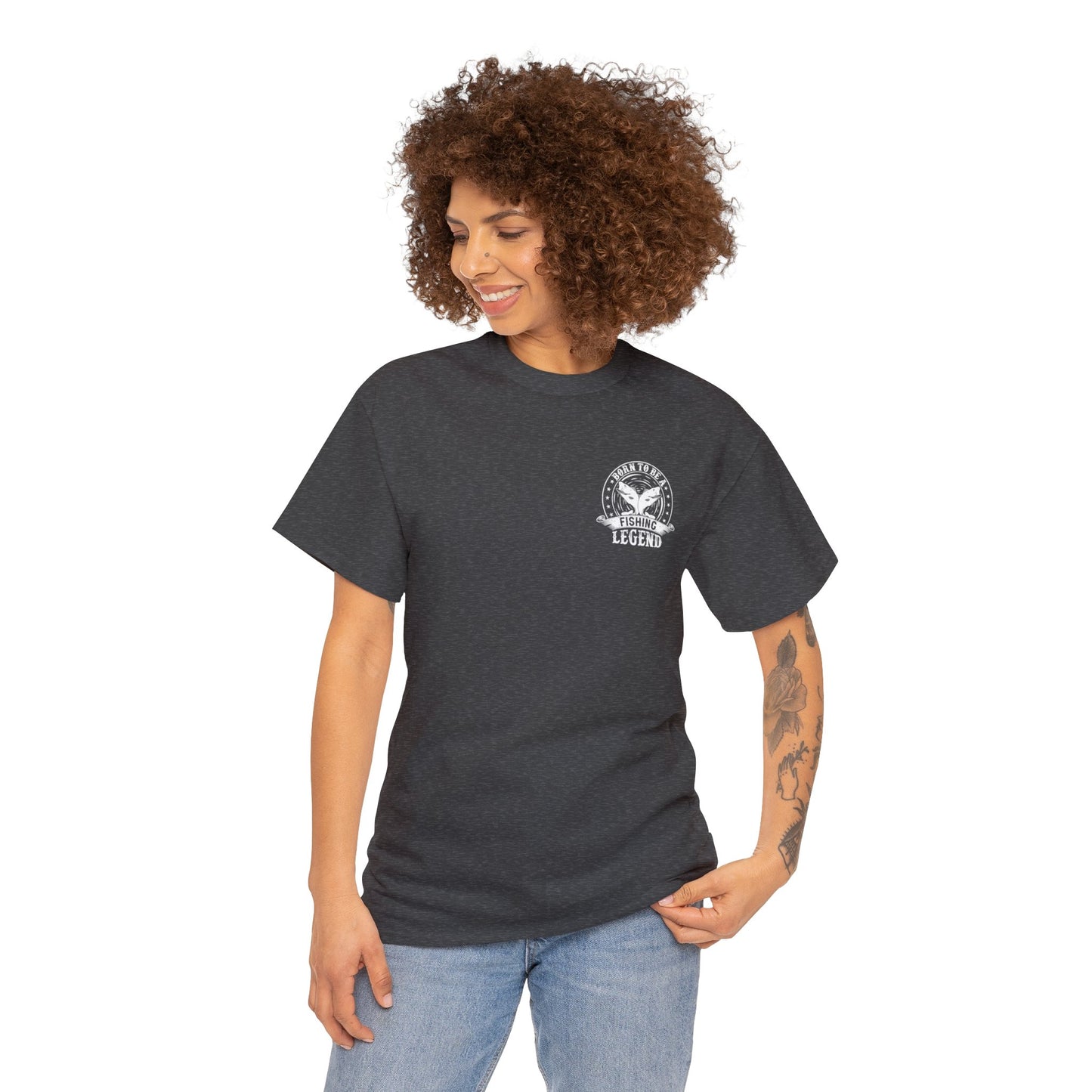 Born To Be A Fishing Legend Unisex Heavy Cotton Tee