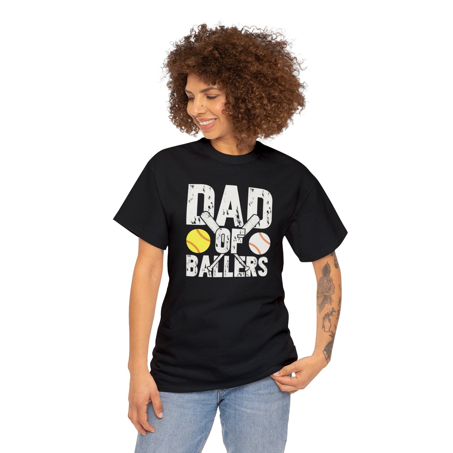 Dad of Ballers baseball shirt Unisex Heavy Cotton Tee