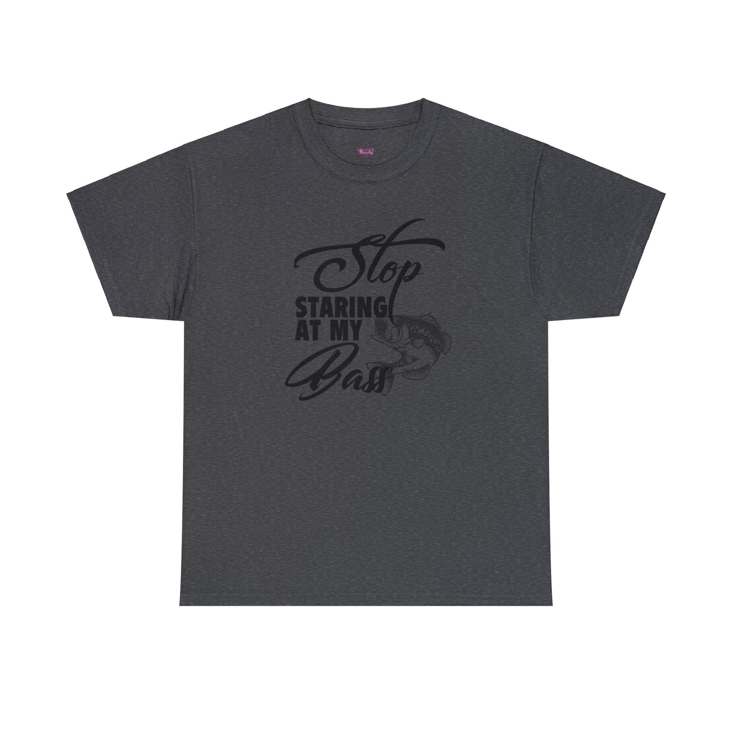 Stop Staring At My Bass Unisex Heavy Cotton Tee