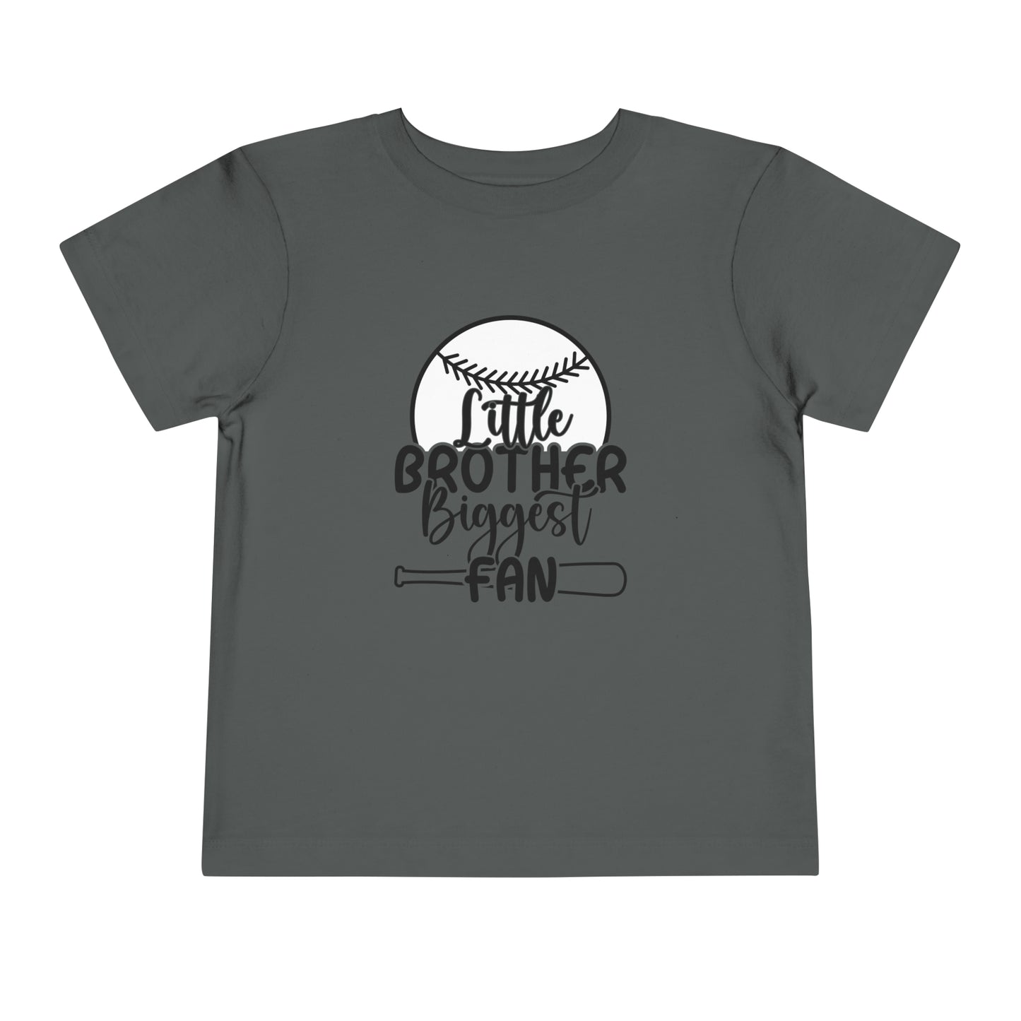 Little Brother Biggest Fan baseball Toddler Short Sleeve Tee