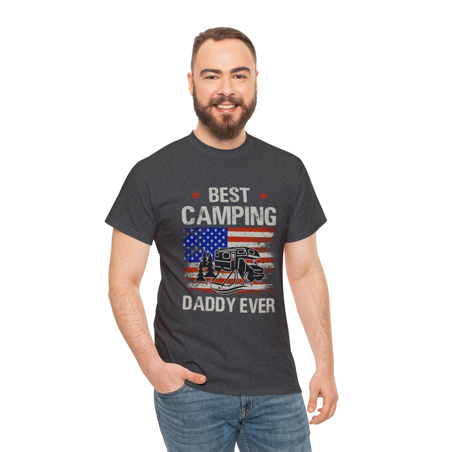 Best Camping Dad Ever Unisex Heavy Cotton Tee