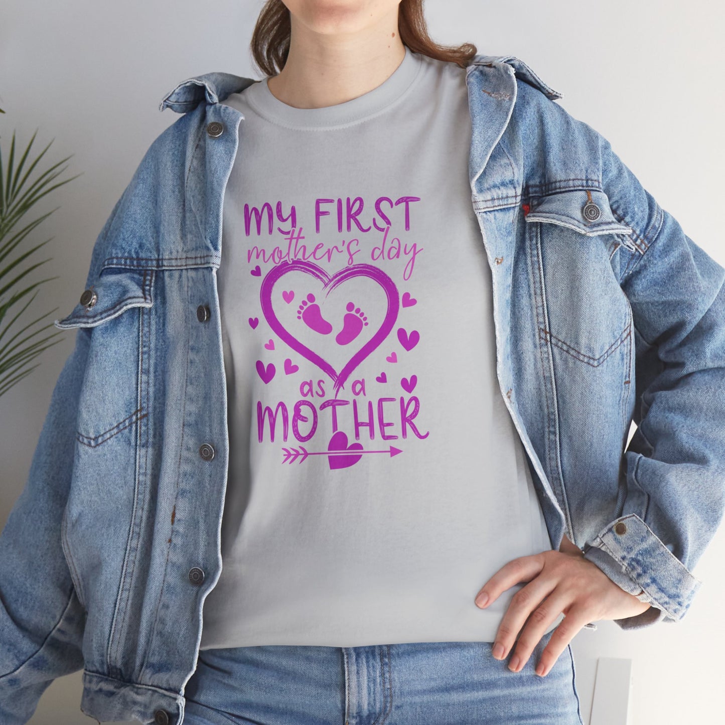 My 1st Mothers Day as a Mom Pink Unisex Heavy Cotton Tee