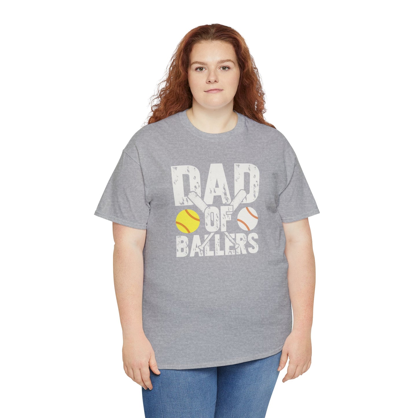 Dad of Ballers baseball shirt Unisex Heavy Cotton Tee