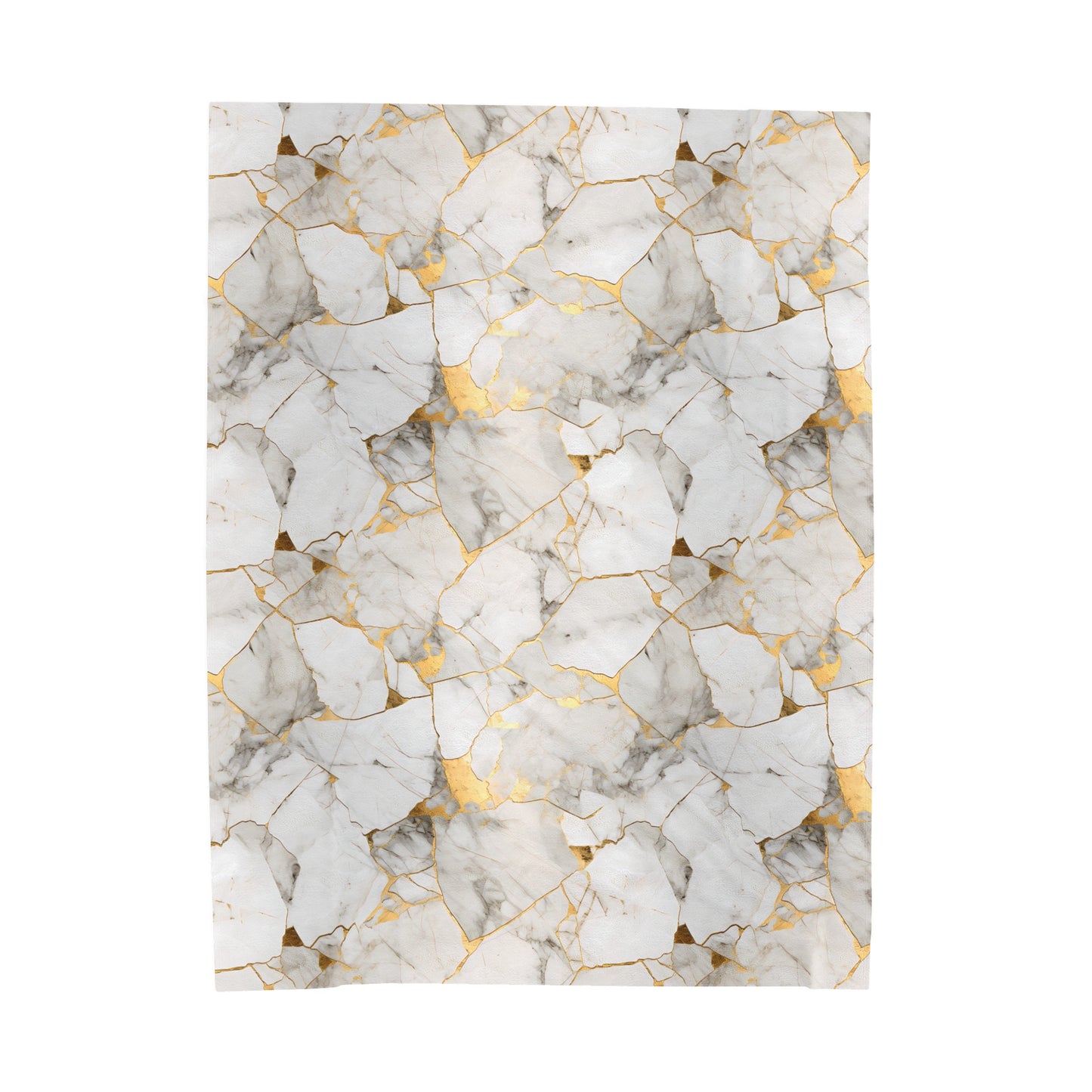 White & Gold Marble Velveteen Plush Blanket