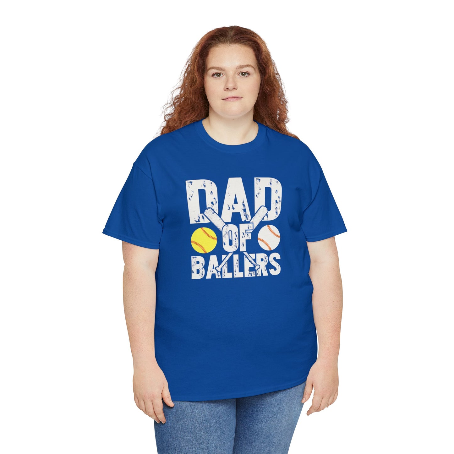 Dad of Ballers baseball shirt Unisex Heavy Cotton Tee