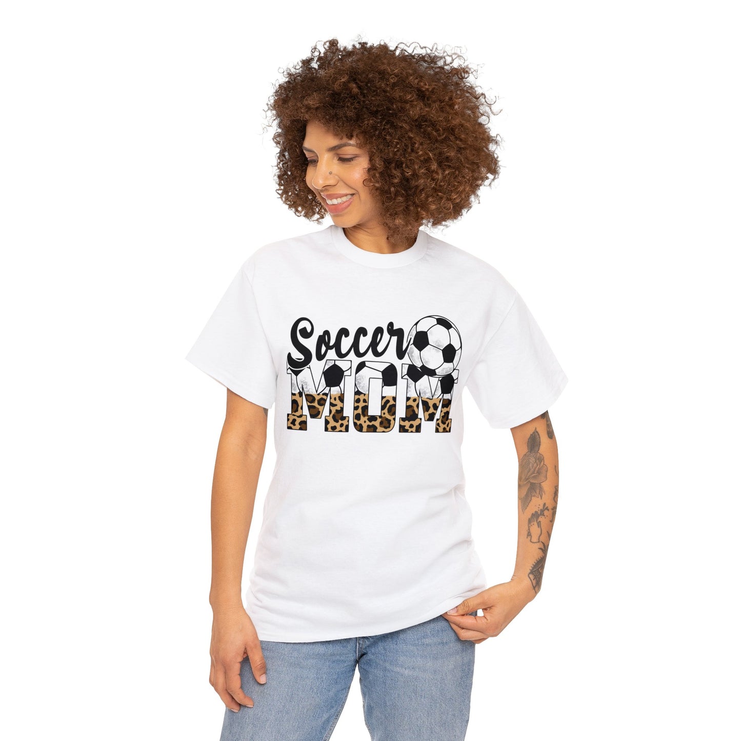 Soccer MOM Leopard print Unisex Heavy Cotton Tee