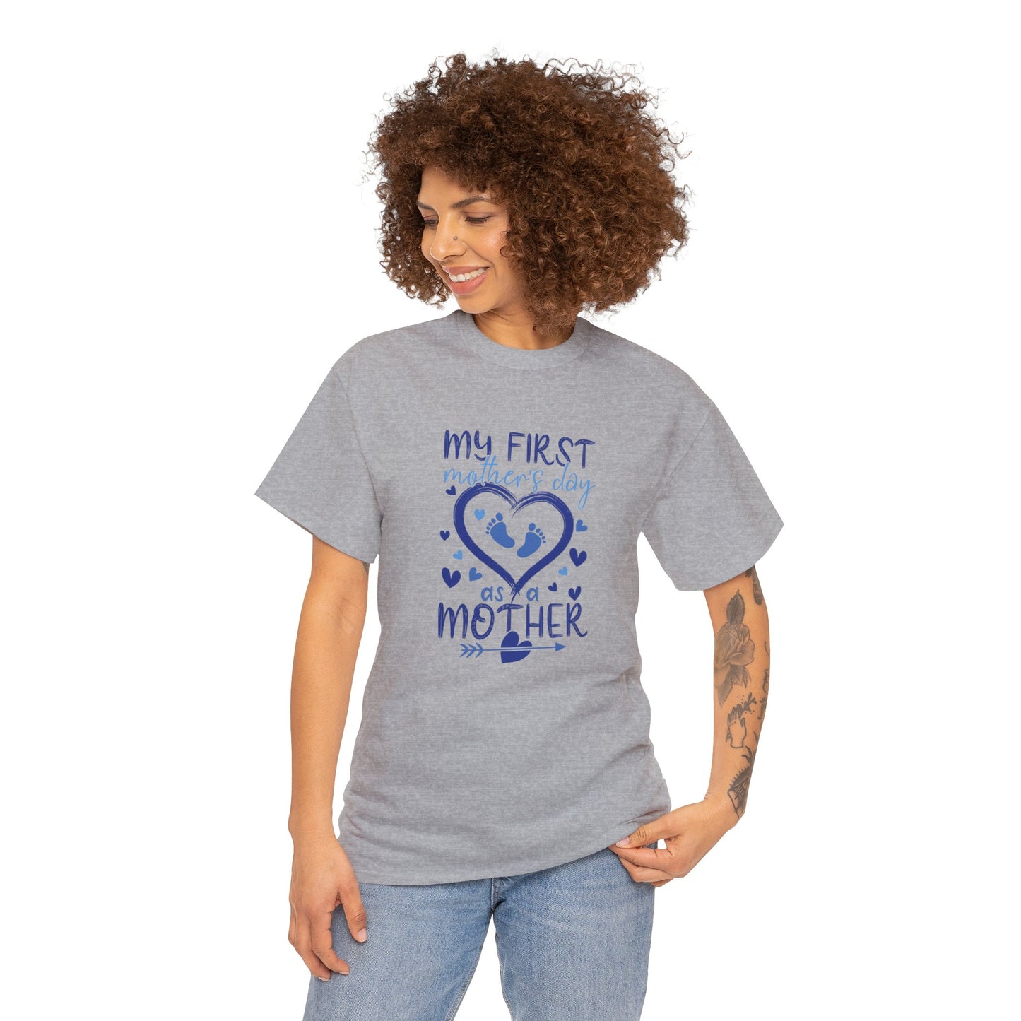 My 1st Mothers Day as a Mom Blue Unisex Heavy Cotton Tee