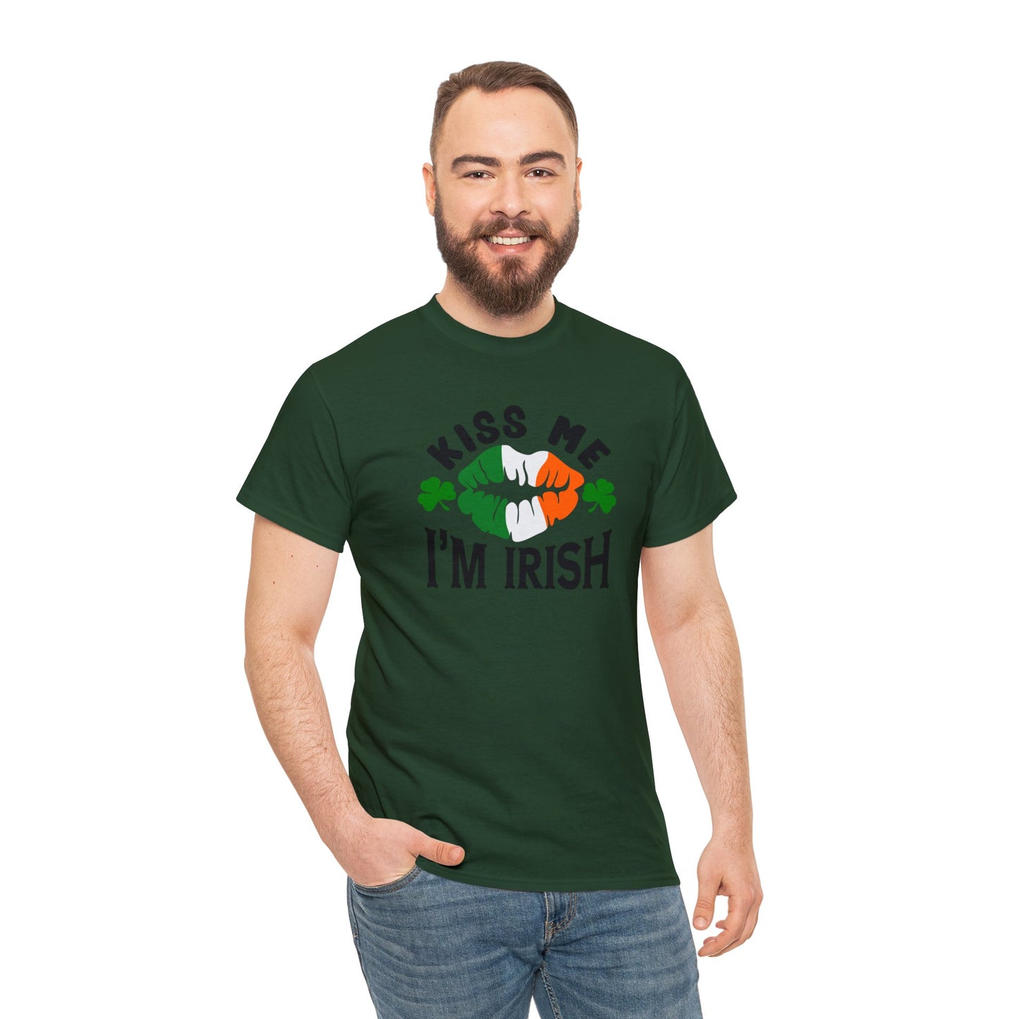 Kiss Me Im Irish St Patricks Day Unisex Heavy Cotton Tee