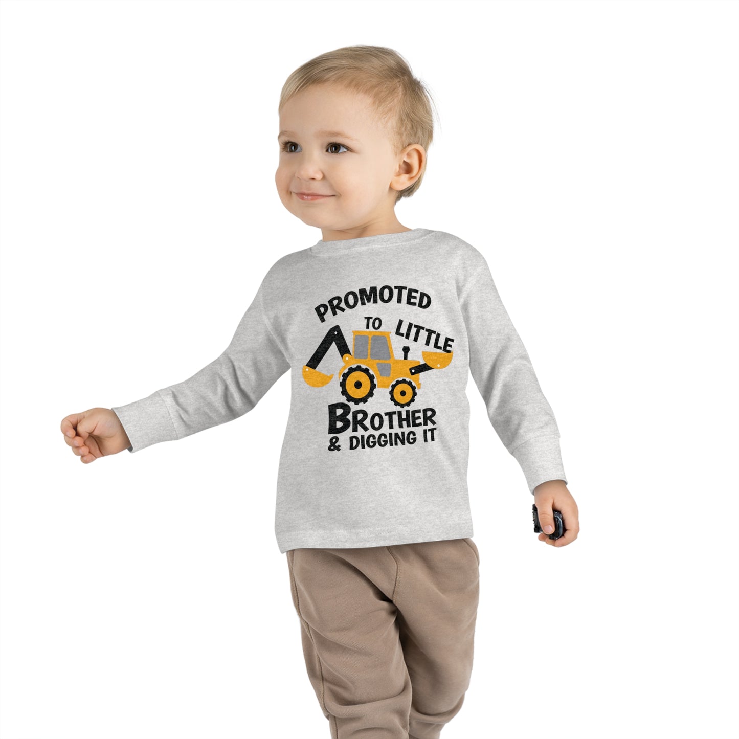 Promoted to Little Brother and Diggin It Toddler Long Sleeve Tee