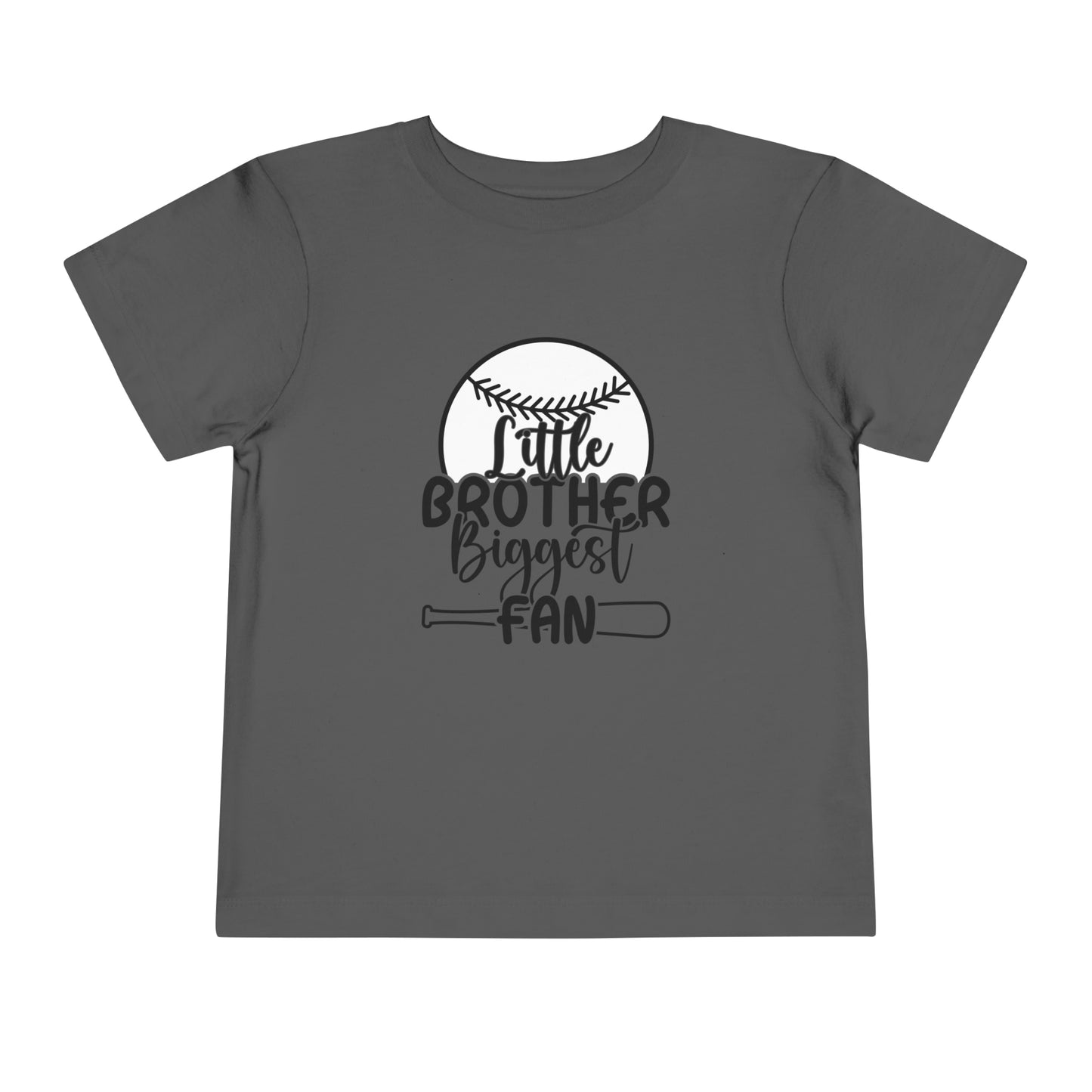 Little Brother Biggest Fan baseball Toddler Short Sleeve Tee