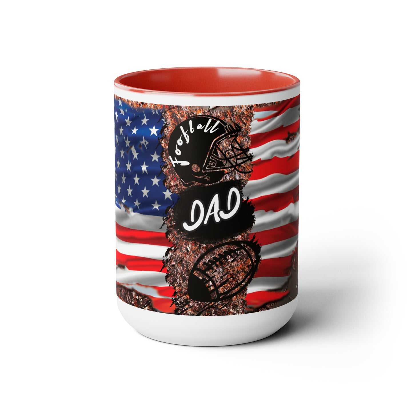 Football Dad Two-Tone Coffee Mugs, 15oz