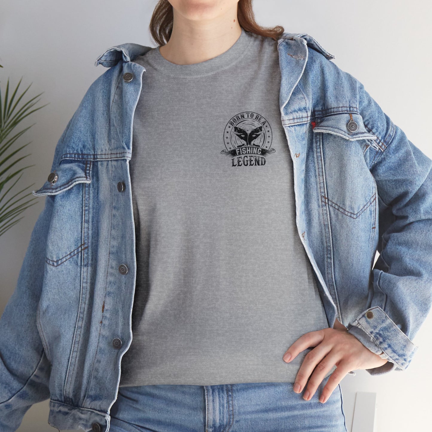 Born To Be A Fishing Legend Unisex Heavy Cotton Tee