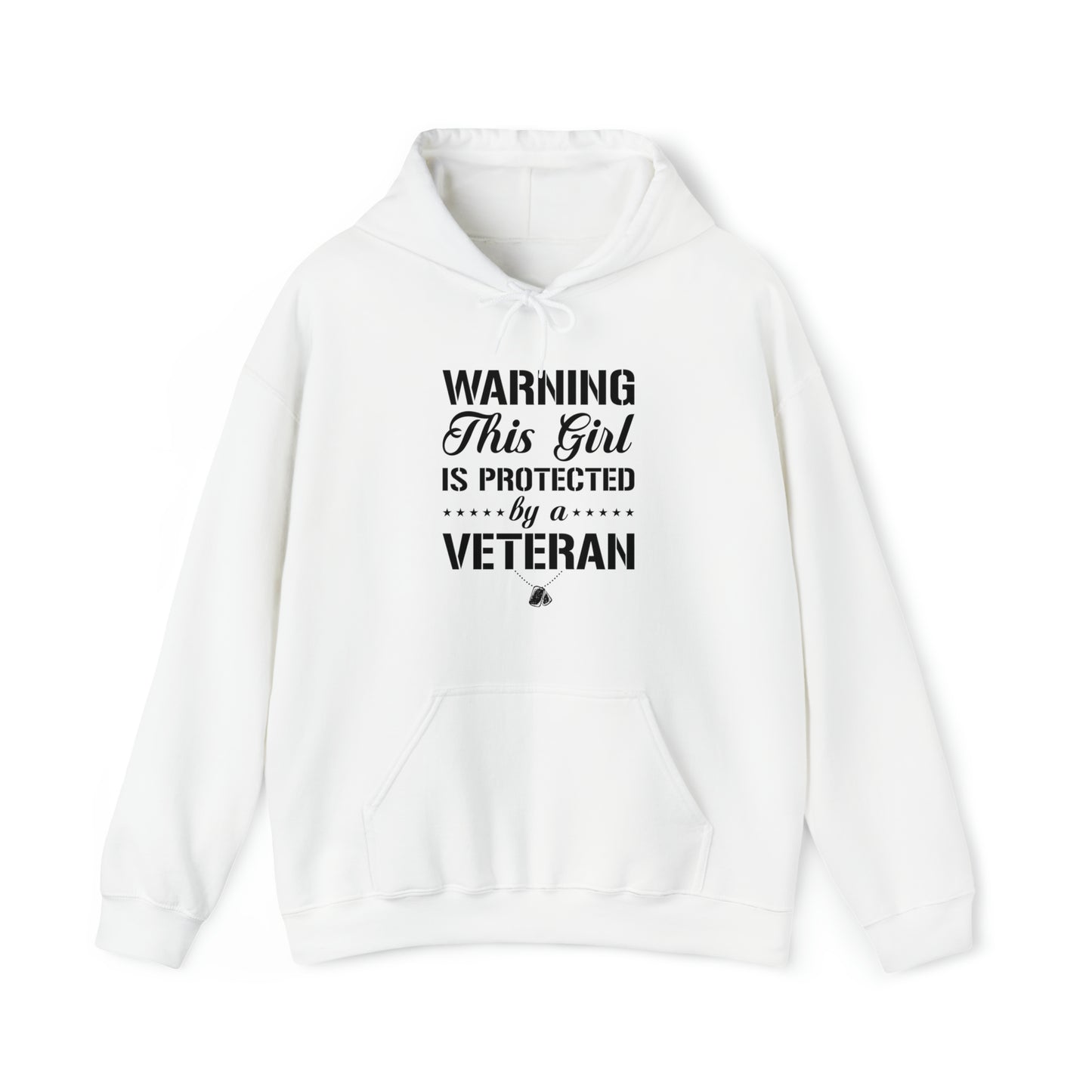 Warning This Girl is Protected by a Veteran Unisex Heavy Blend™ Hooded Sweatshirt