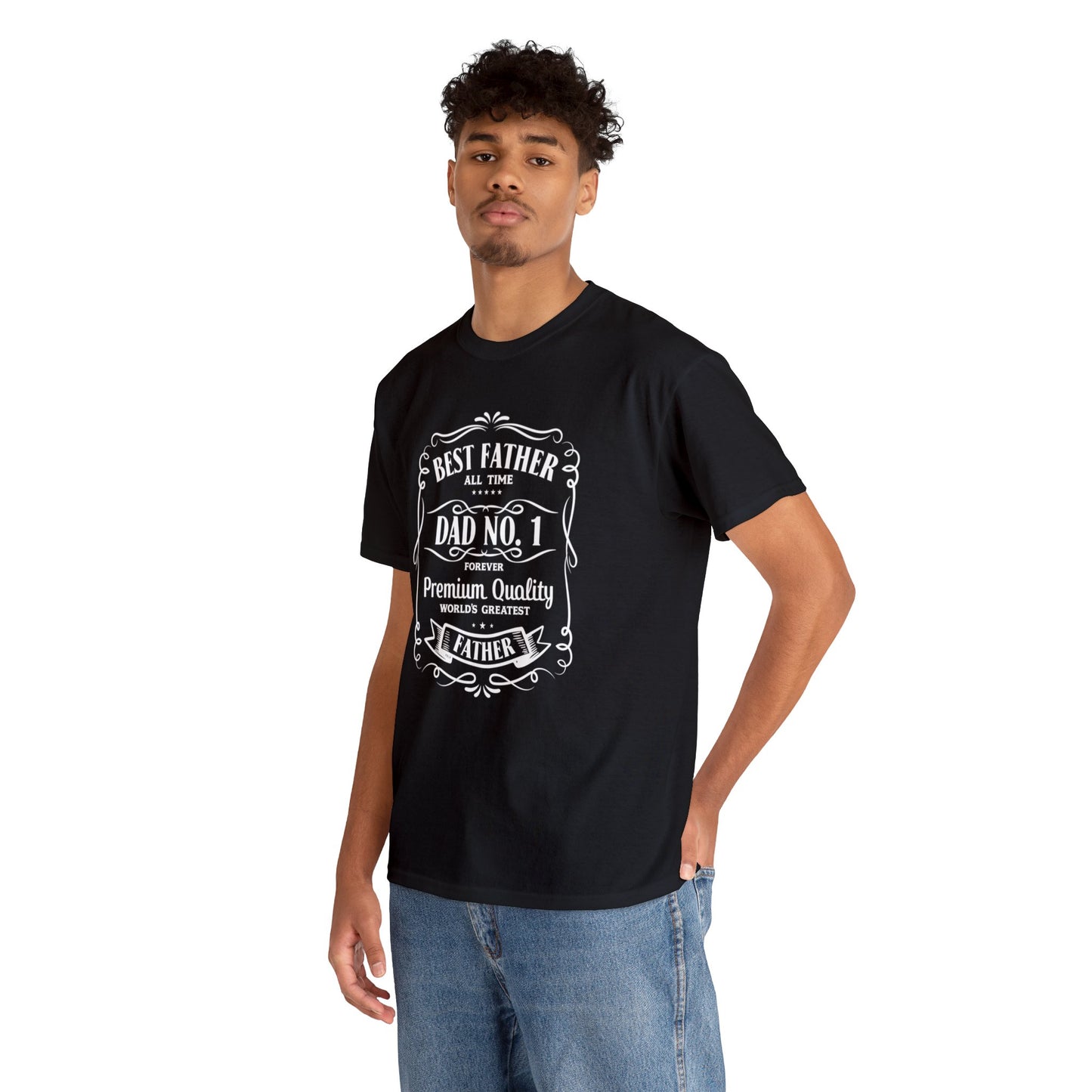 Best Father NO.1 whiskey label design Unisex Heavy Cotton Tee