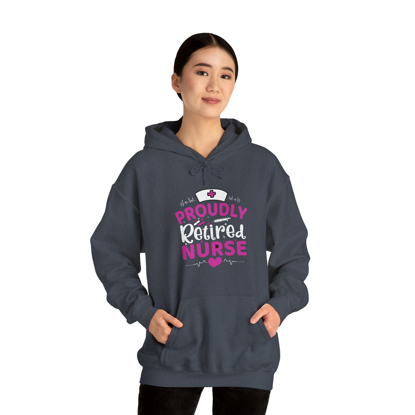 Proudly Retired Nurse Unisex Heavy Blend™ Hooded Sweatshirt