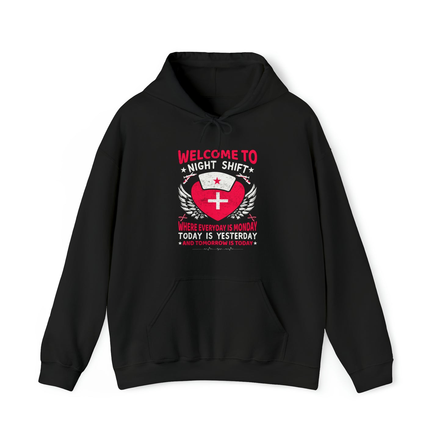 Welcome to the Nightshift Nurse Unisex Heavy Blend™ Hooded Sweatshirt