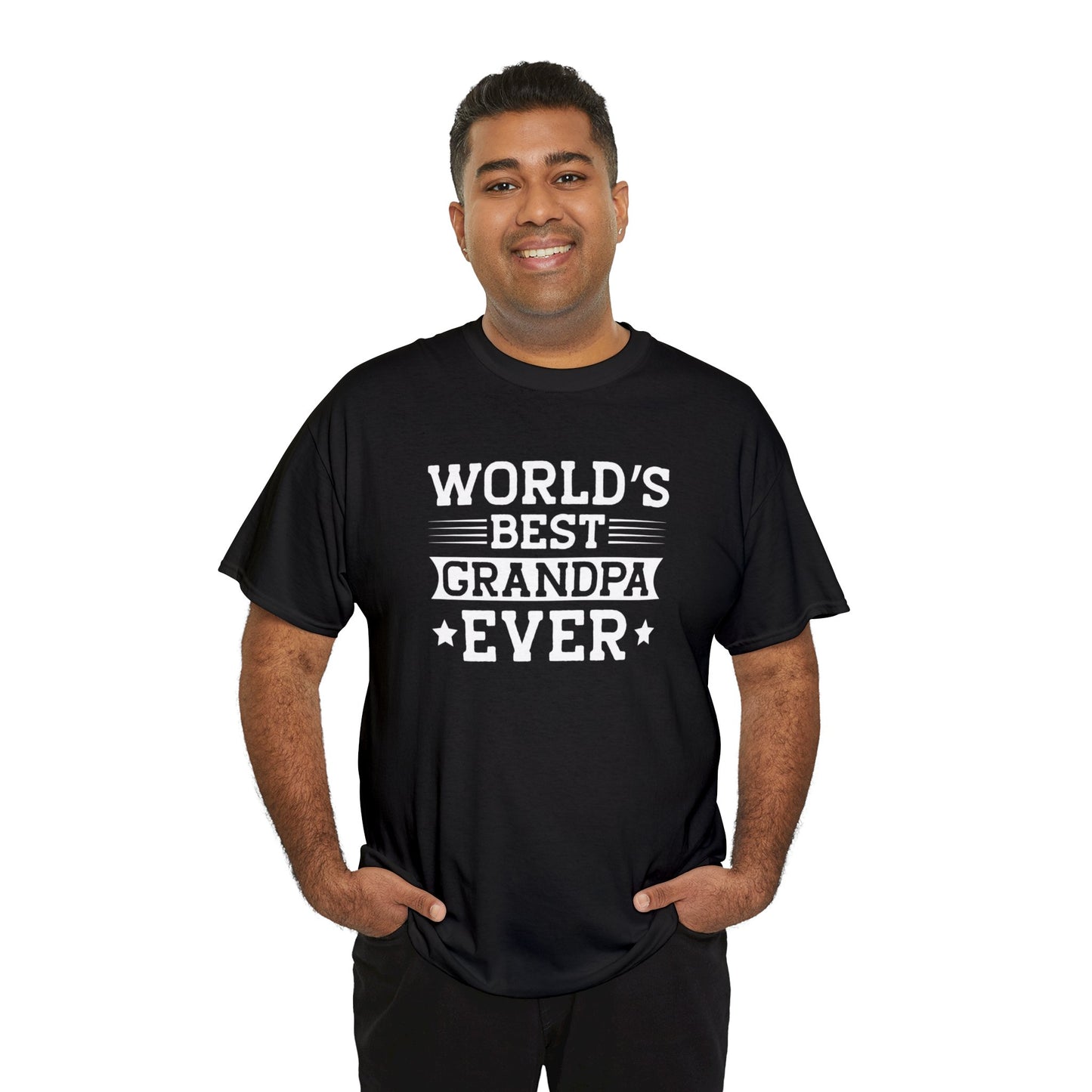 World's Best Grandpa Ever Unisex Heavy Cotton Tee