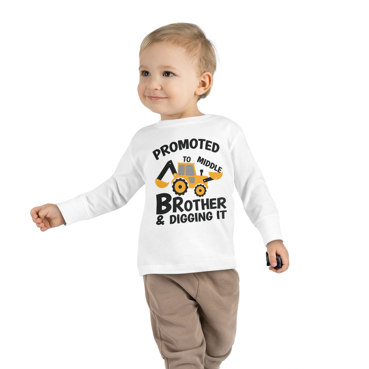 Promoted to Middle Brother and Diggin It Toddler Long Sleeve Tee