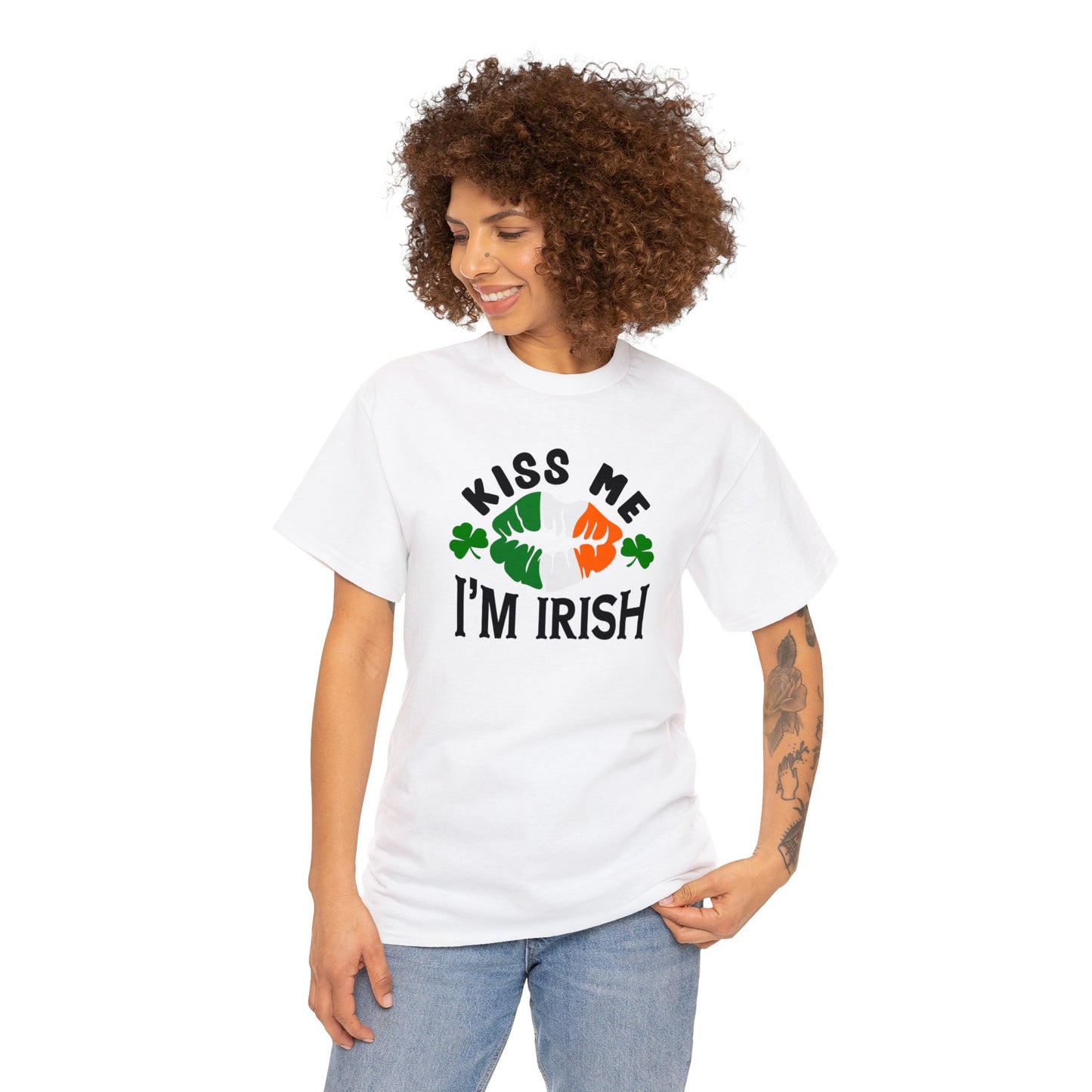 Kiss Me Im Irish St Patricks Day Unisex Heavy Cotton Tee