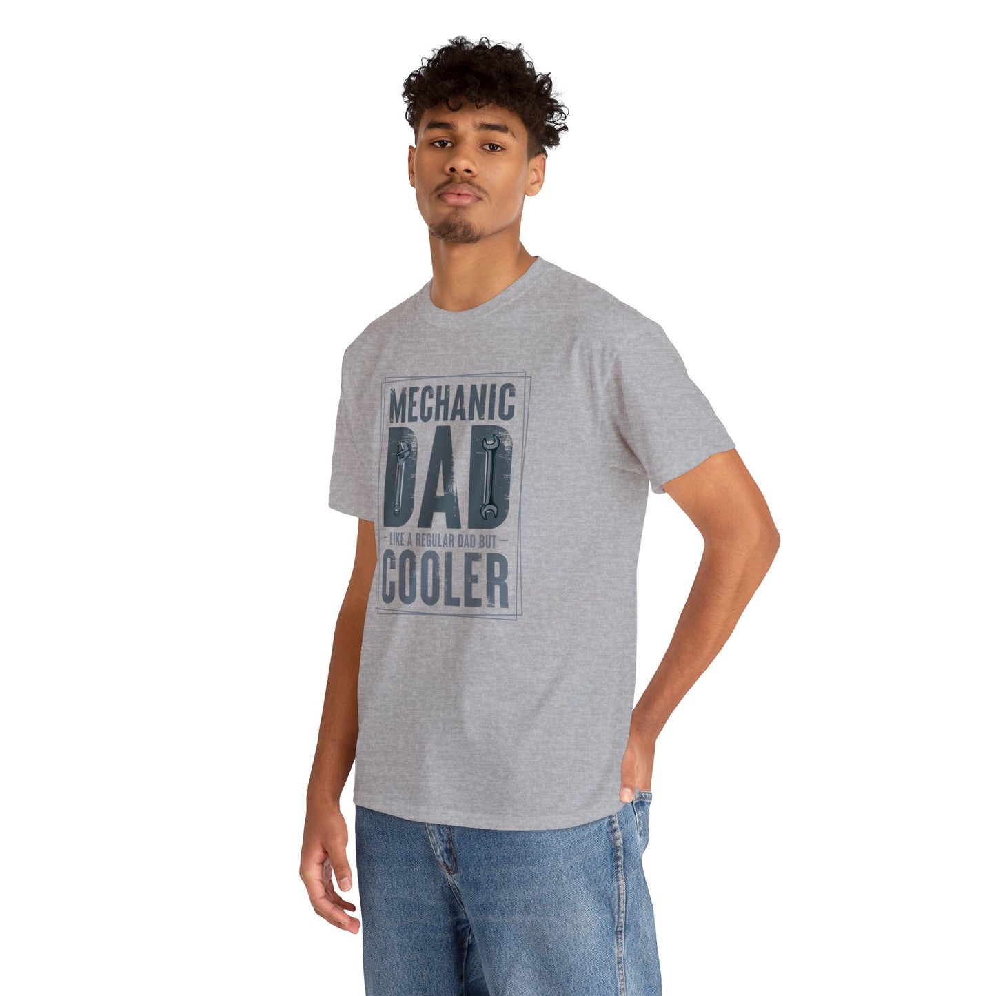 Mechanic Dad Like a Regular Dad But Cooler Unisex Heavy Cotton Tee