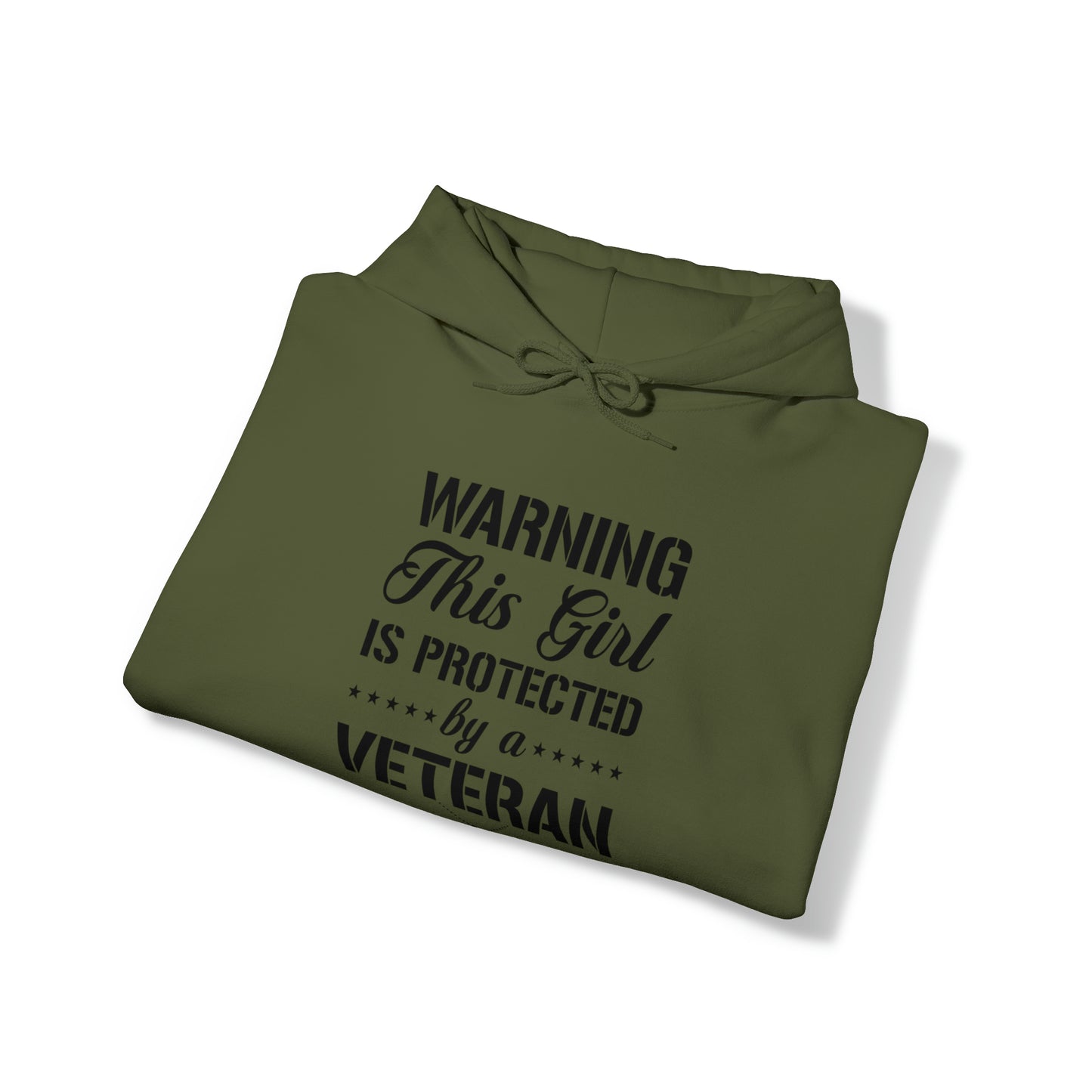 Warning This Girl is Protected by a Veteran Unisex Heavy Blend™ Hooded Sweatshirt