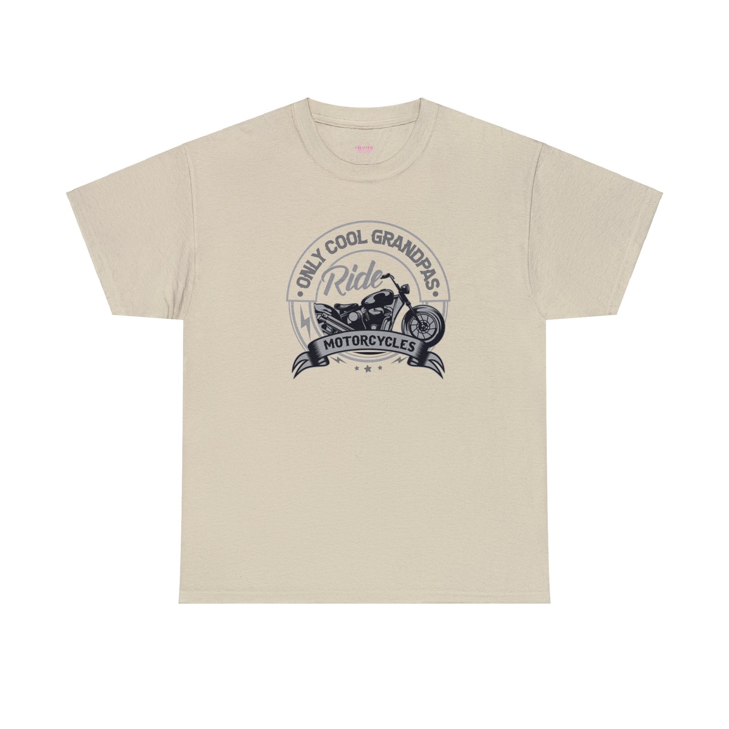 Only Cool Grandpas Ride Motorcycles Unisex Heavy Cotton Tee