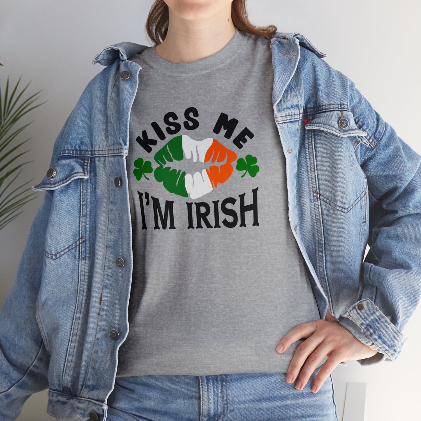 Kiss Me Im Irish St Patricks Day Unisex Heavy Cotton Tee