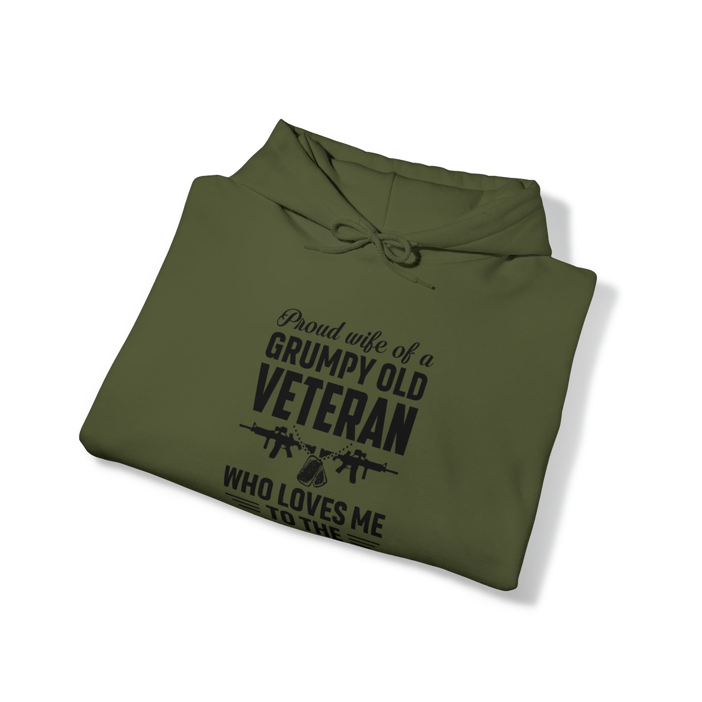 Proud Wife Grumpy Veteran Unisex Heavy Blend™ Hooded Sweatshirt