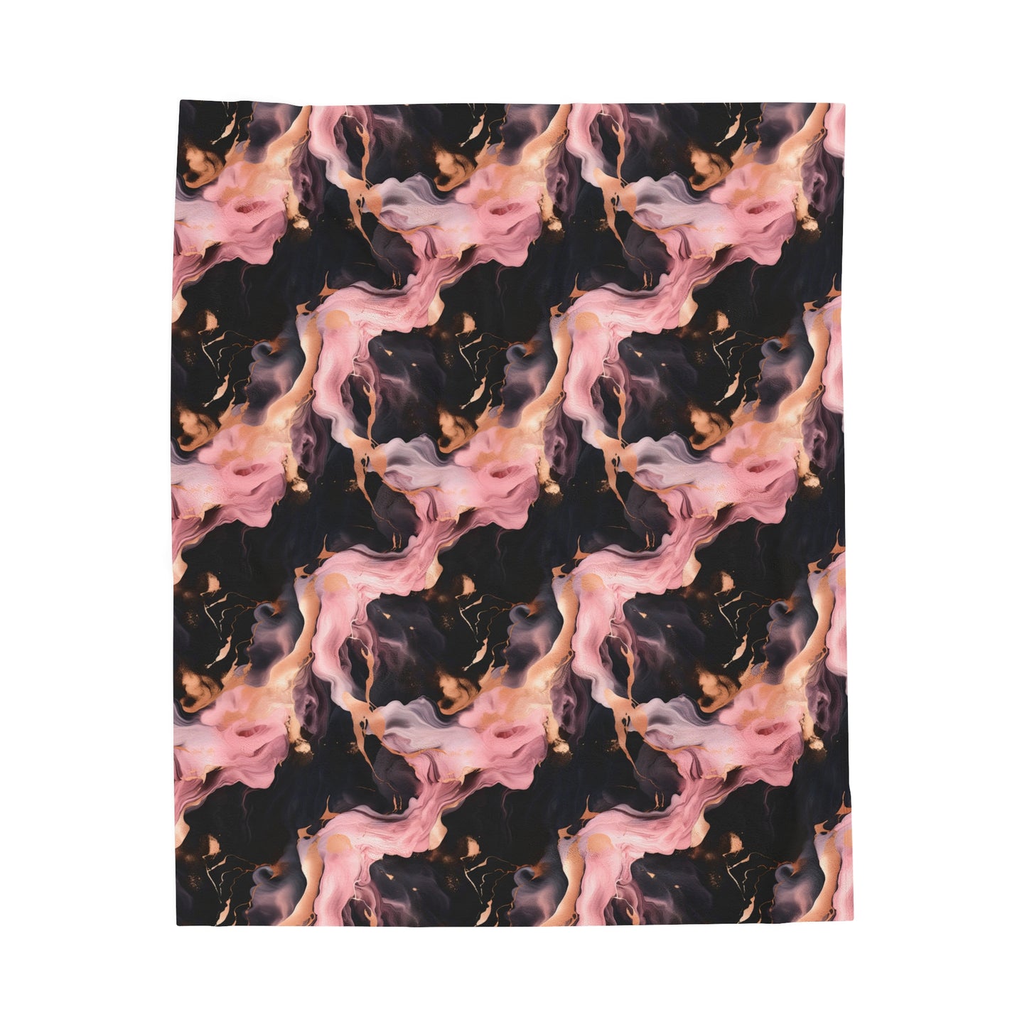 Pink & Black Marble Velveteen Plush Blanket