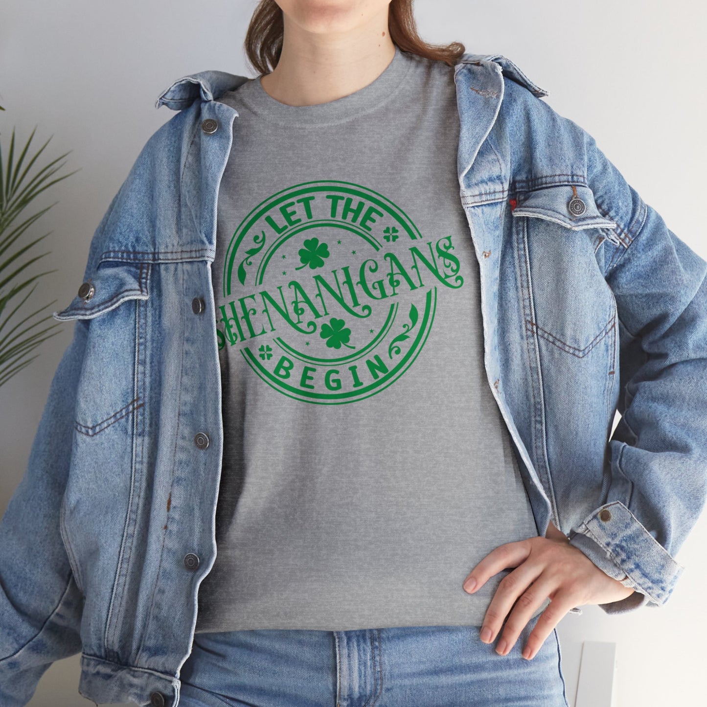 Let the Shenanigans Begin St Patricks Day Unisex Heavy Cotton Tee