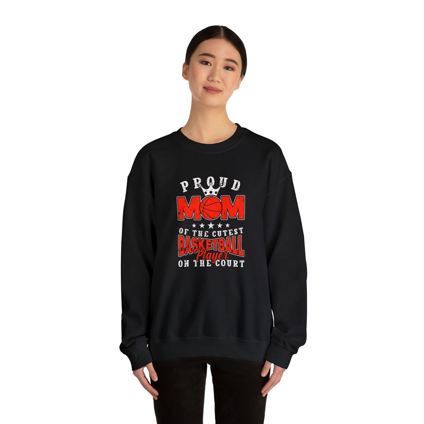 Proud Basketball MOM Unisex Heavy Blend™ Crewneck Sweatshirt