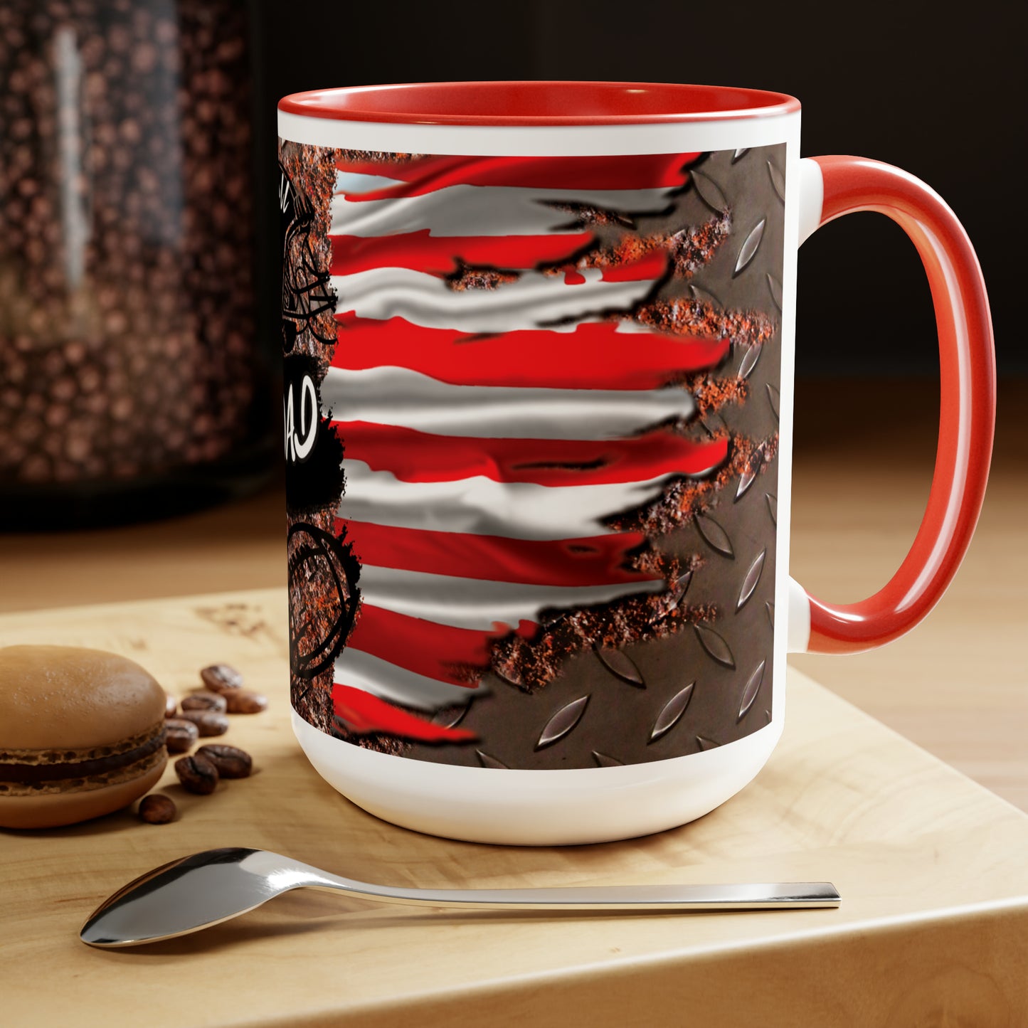 Football Dad Two-Tone Coffee Mugs, 15oz