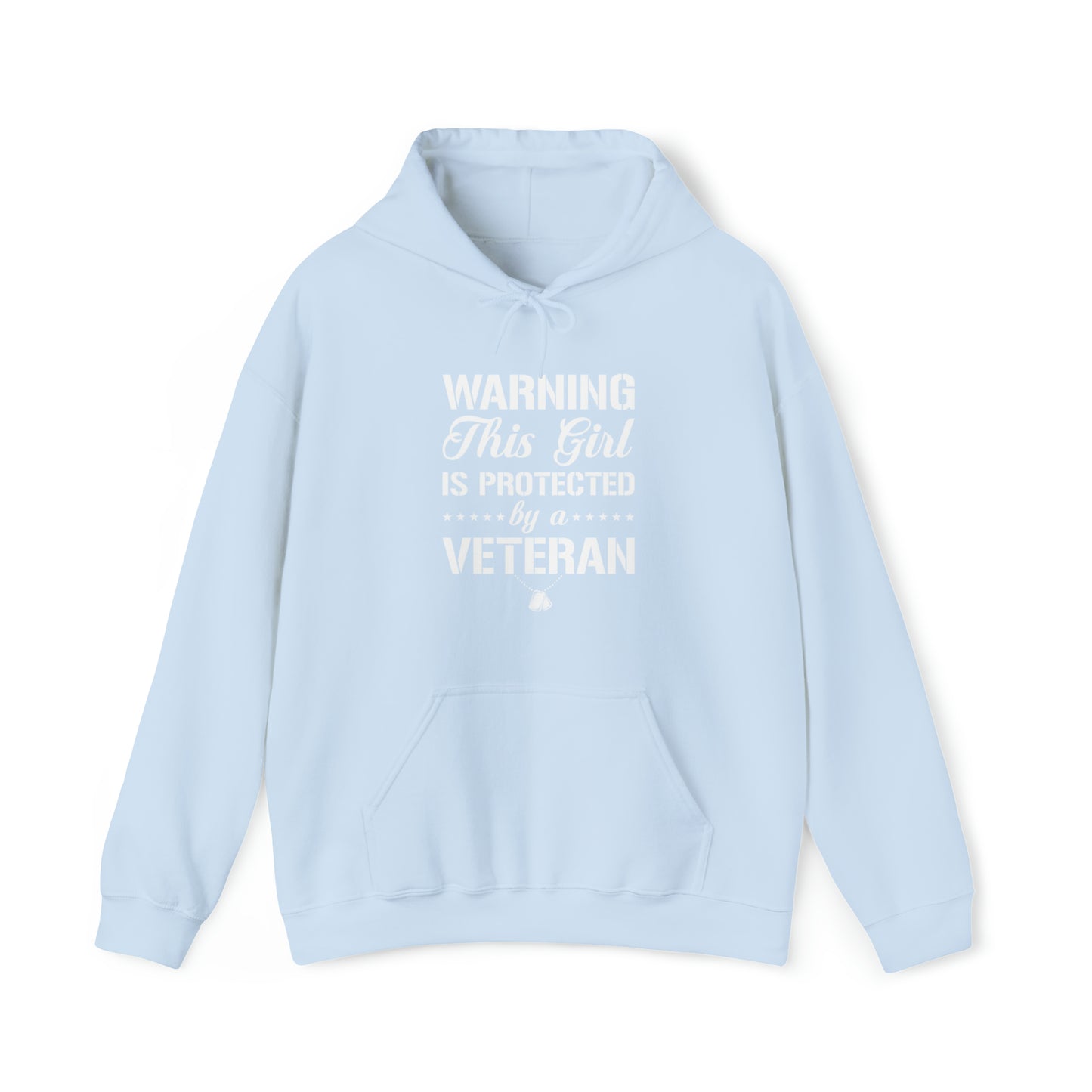 Warning This Girl is Protected by a Veteran Unisex Heavy Blend™ Hooded Sweatshirt