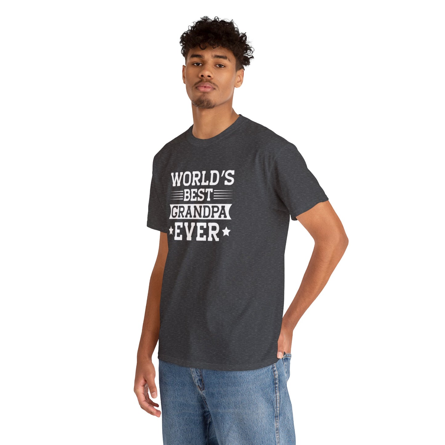 World's Best Grandpa Ever Unisex Heavy Cotton Tee