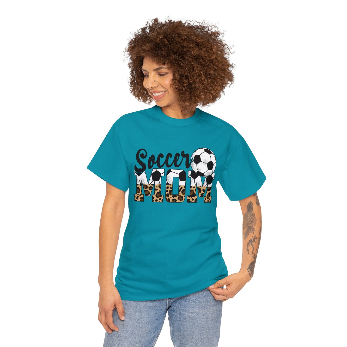 Soccer MOM Leopard print Unisex Heavy Cotton Tee