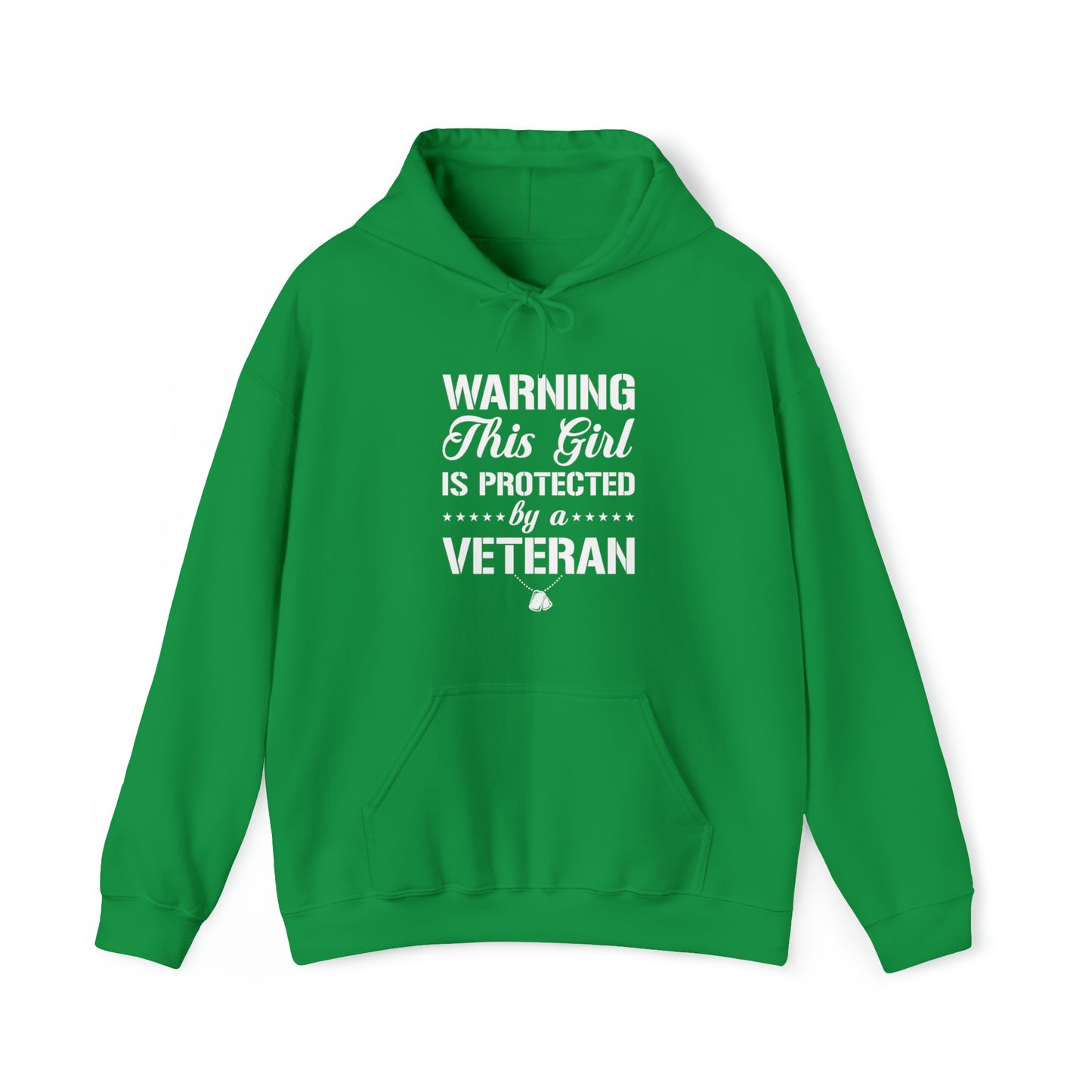 Warning This Girl is Protected by a Veteran Unisex Heavy Blend™ Hooded Sweatshirt