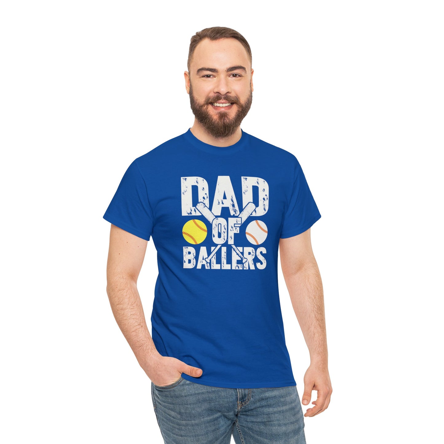 Dad of Ballers baseball shirt Unisex Heavy Cotton Tee