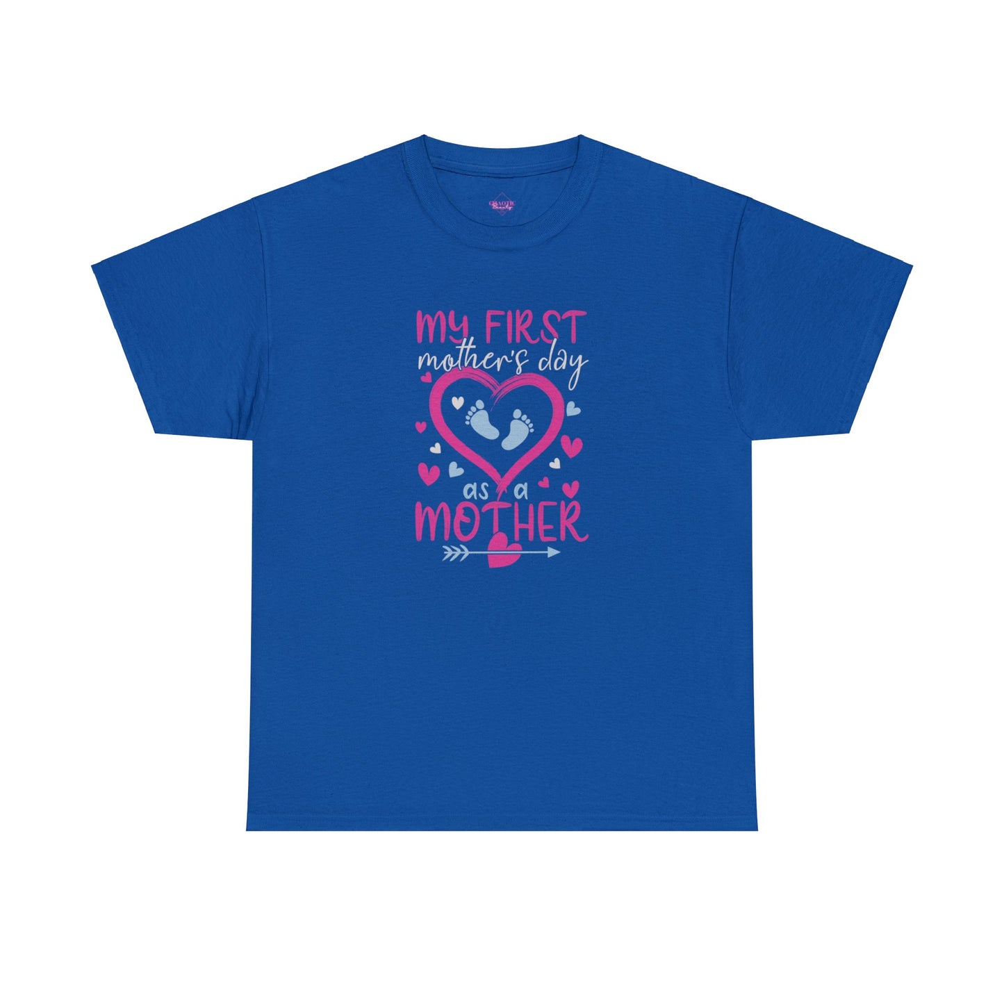 My 1st Mothers Day as a Mom Pink & Blue Unisex Heavy Cotton Tee