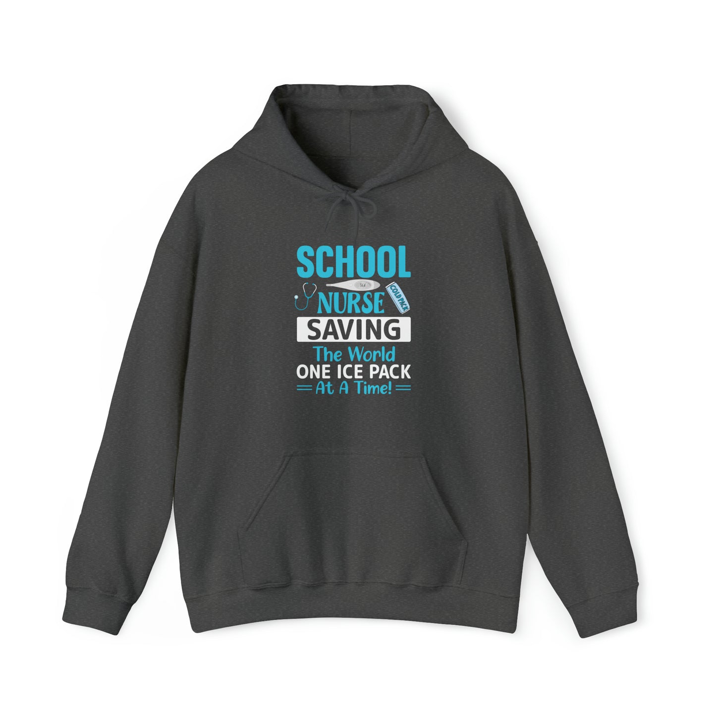 School Nurse Saving the World One Ice Pack at a Time Unisex Heavy Blend™ Hooded Sweatshirt
