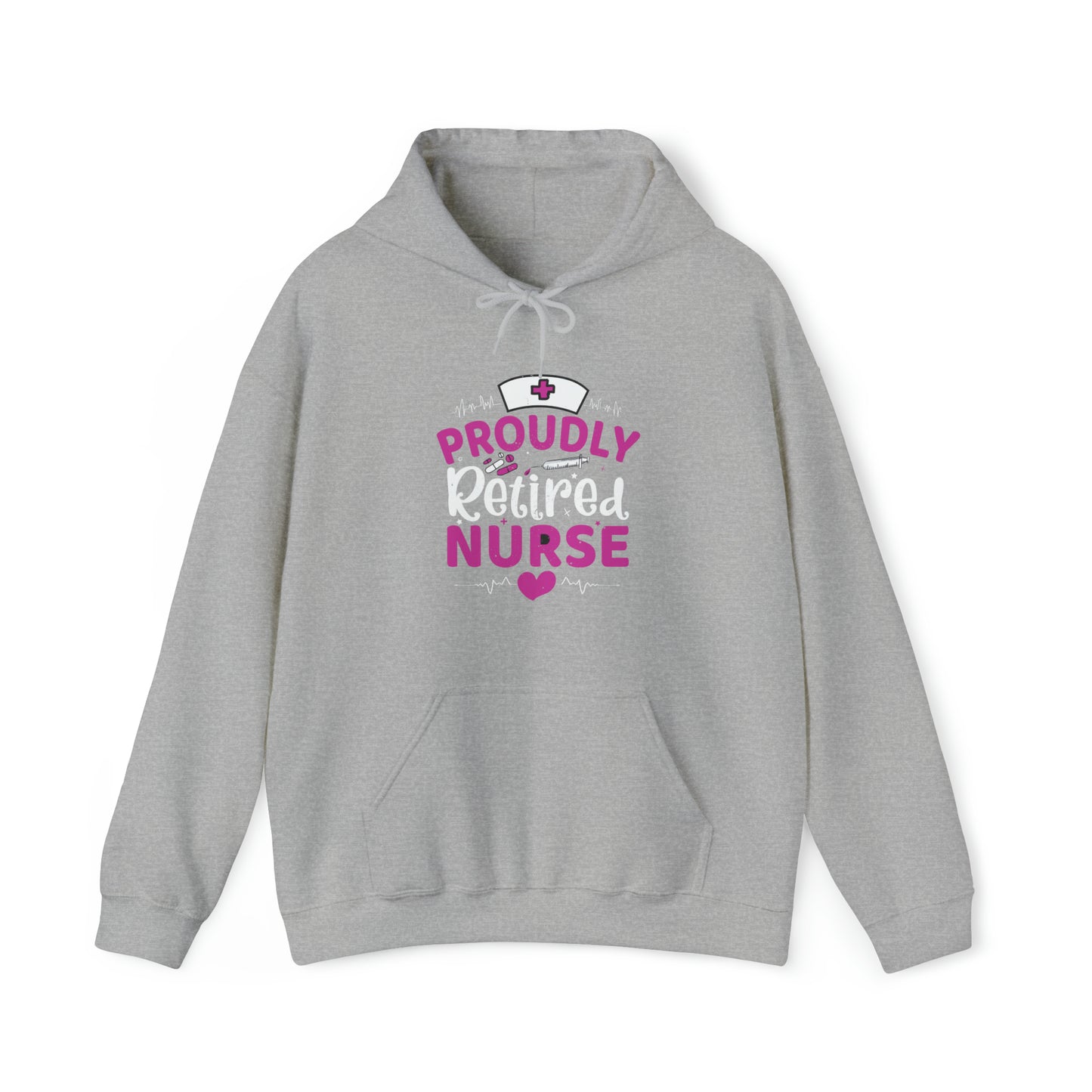 Proudly Retired Nurse Unisex Heavy Blend™ Hooded Sweatshirt
