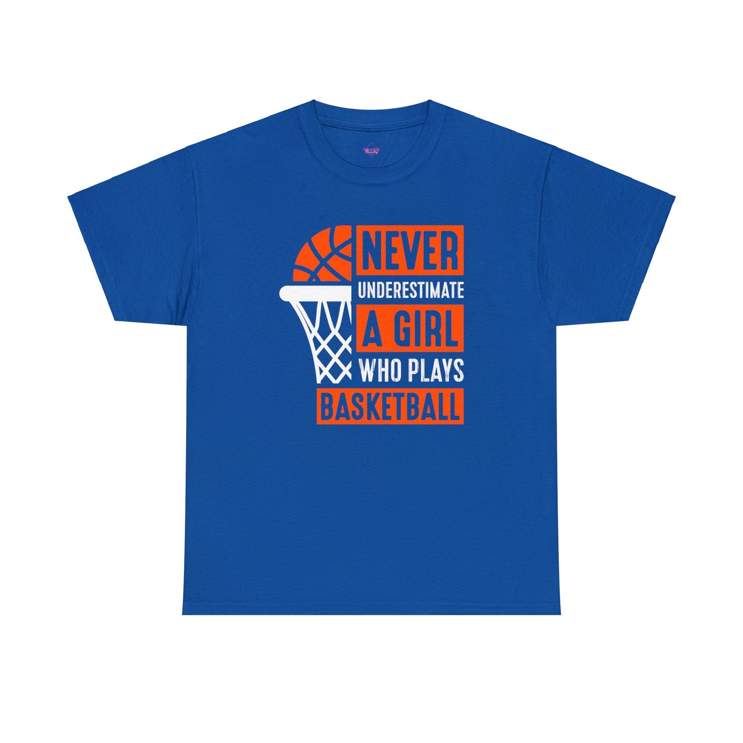 Never Underestimate a Girl Who Plays Basketball Unisex Heavy Cotton Tee