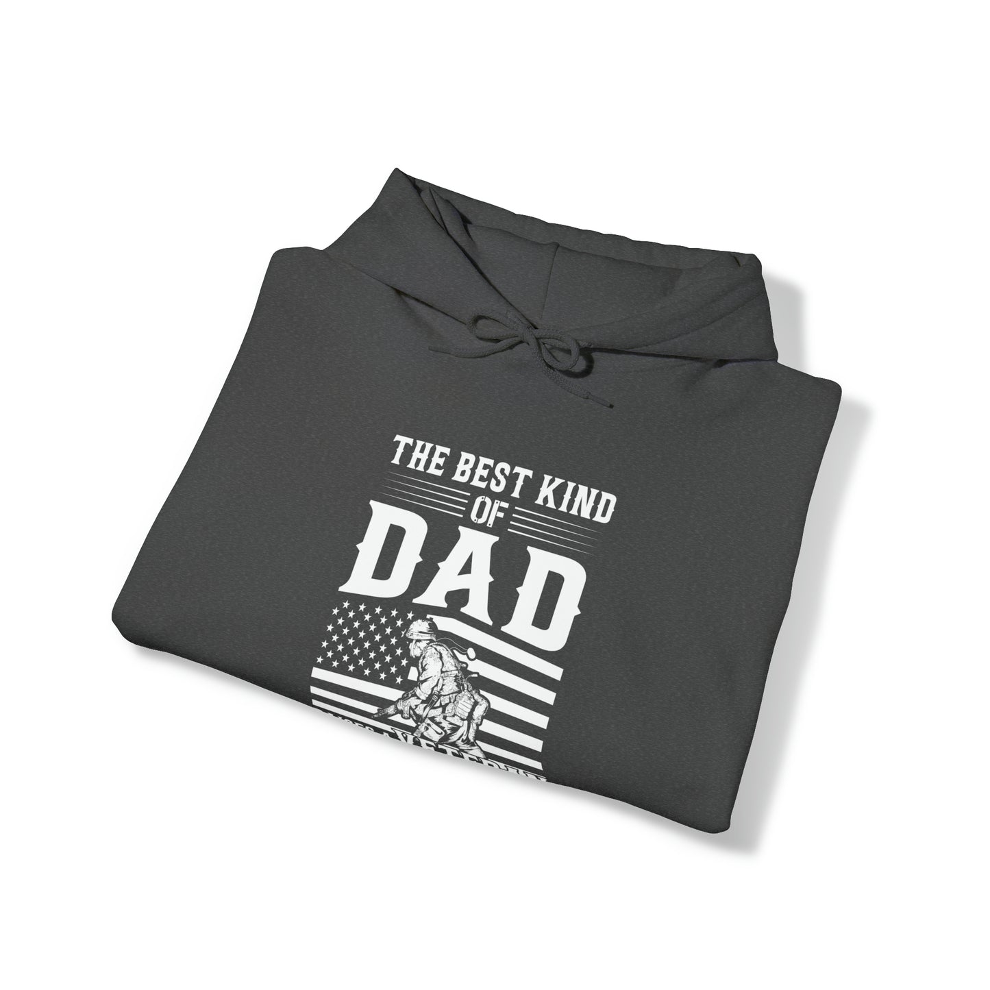 Best Kind of Dad Raises a Veteran Unisex Heavy Blend™ Hooded Sweatshirt