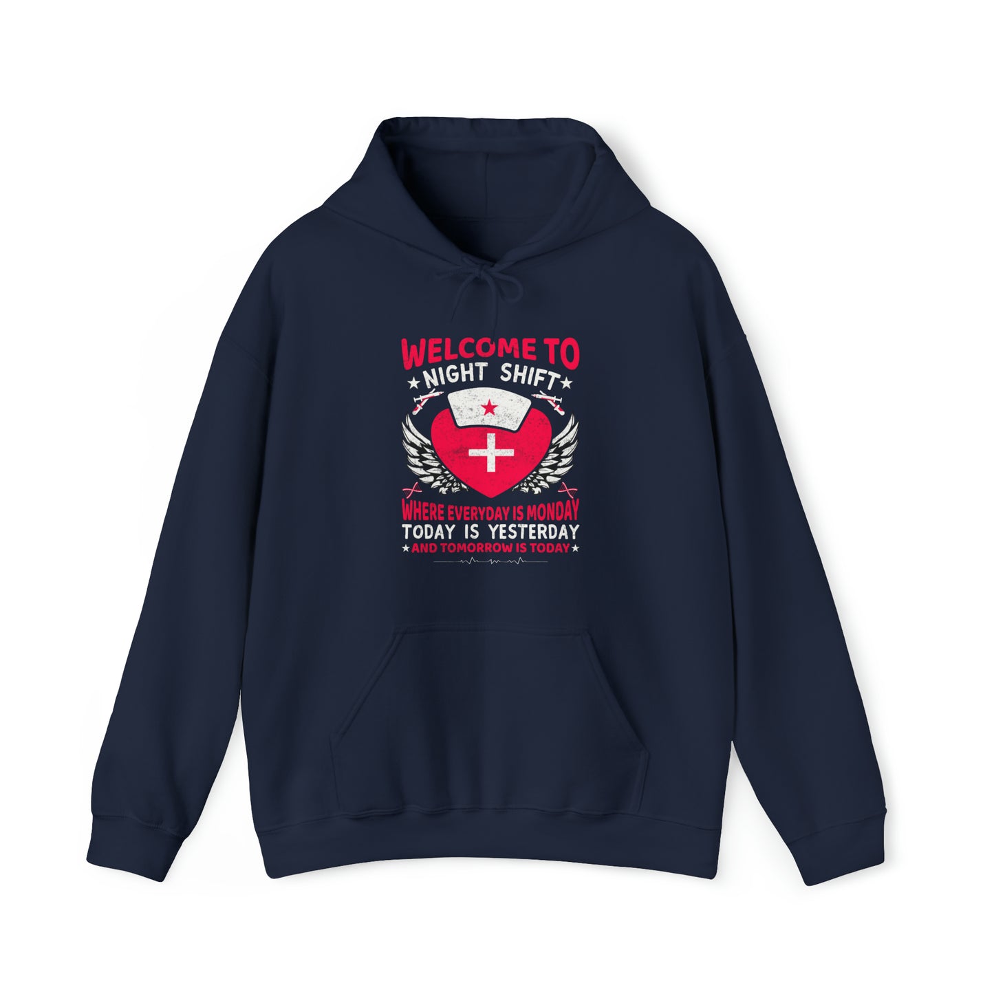 Welcome to the Nightshift Nurse Unisex Heavy Blend™ Hooded Sweatshirt