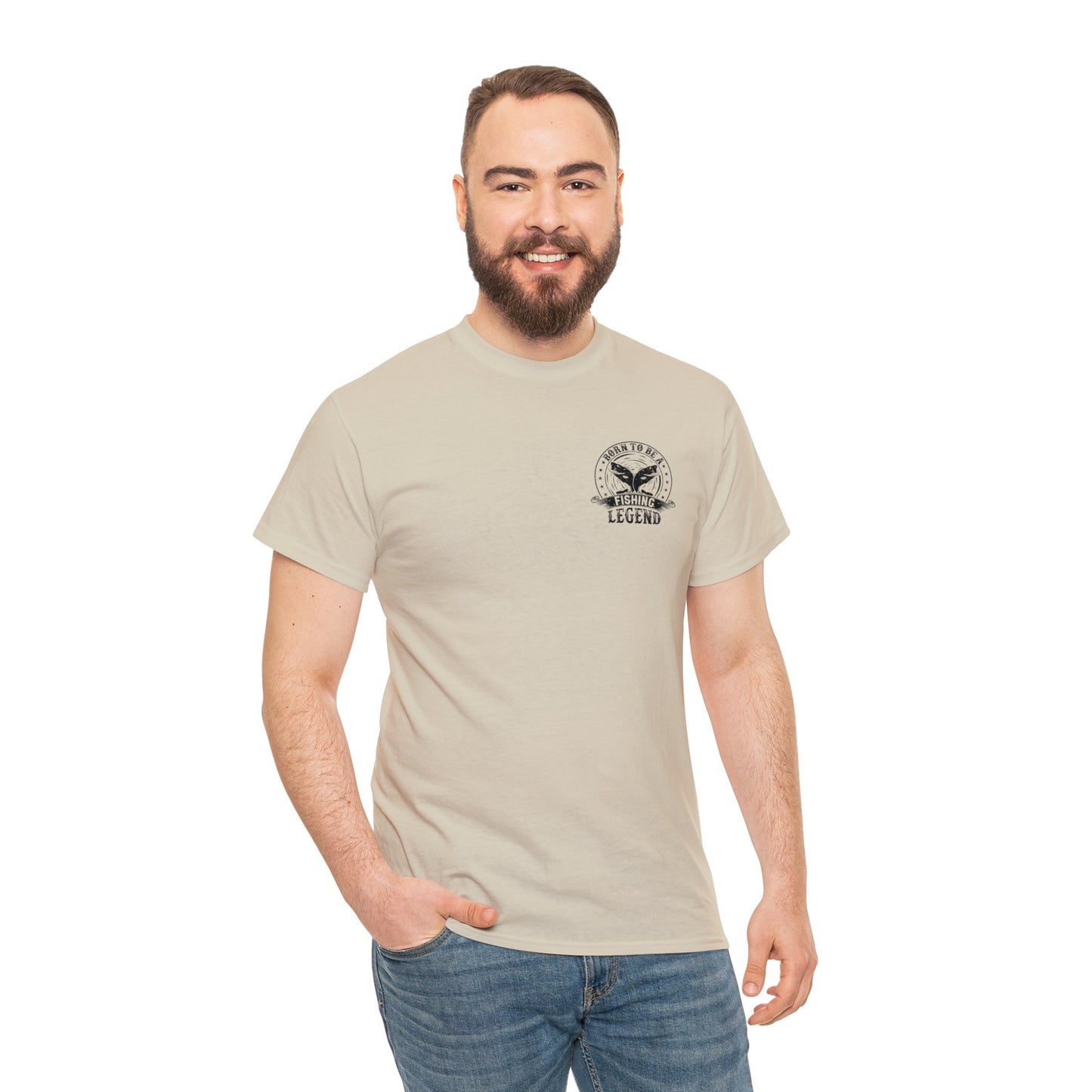 Born To Be A Fishing Legend Unisex Heavy Cotton Tee