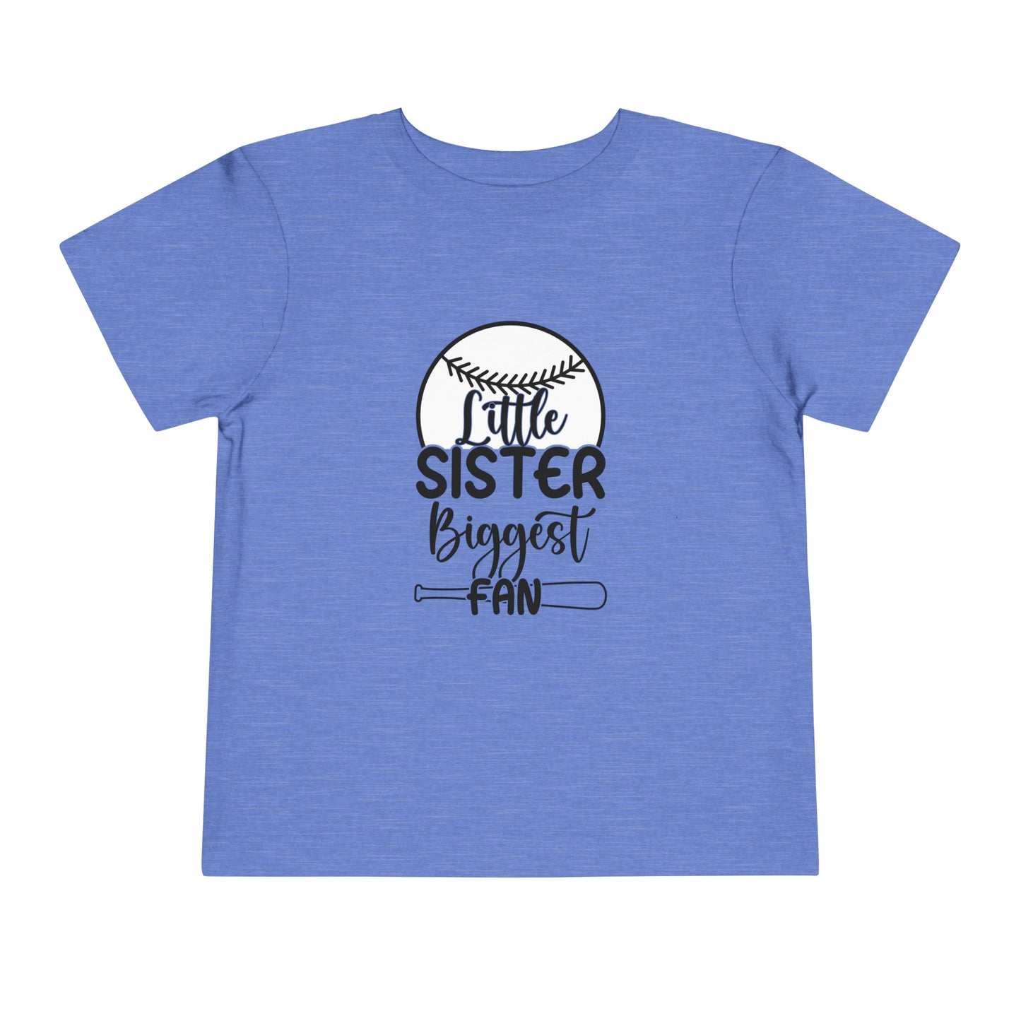 Little Sister Biggest Fan baseball Toddler Short Sleeve Tee